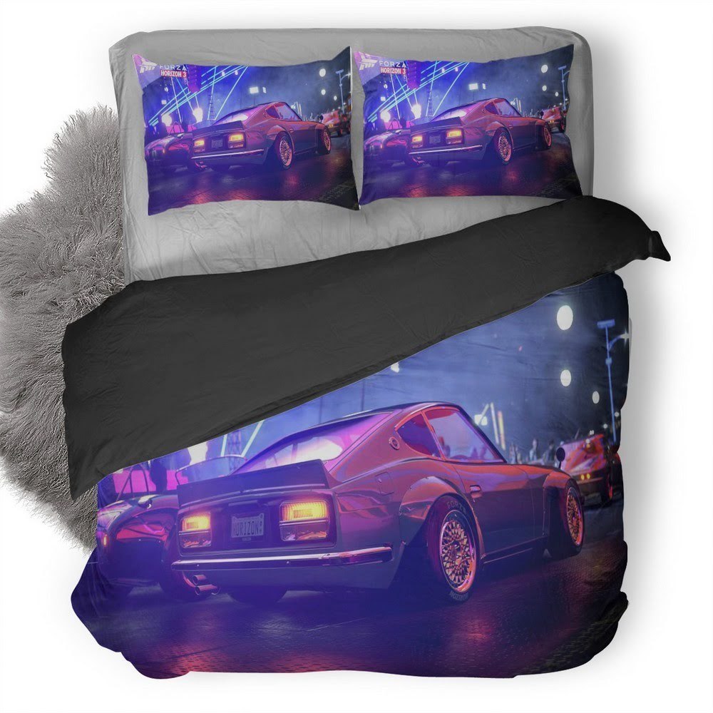 Forza Horizon Ford Mustang Colorful Lights 3D Customized Duvet Cover Bedding Set