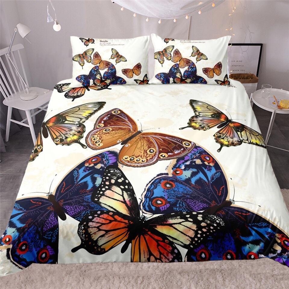 Four Kinds Of Butterflies 3D Customized Duvet Cover Bedding Set