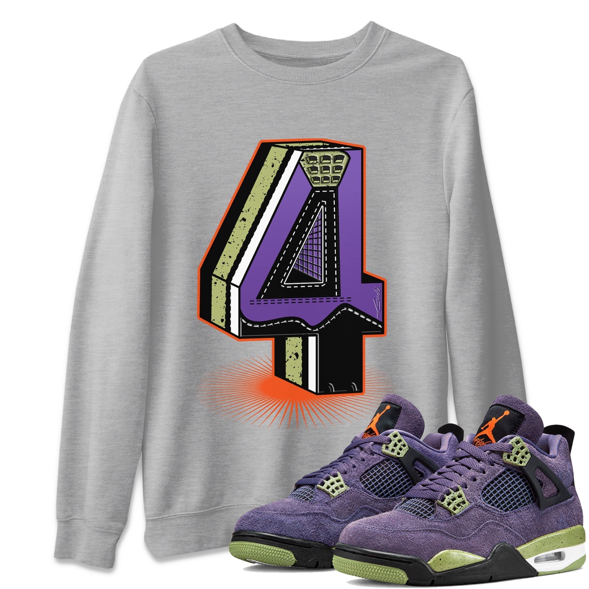 Four Statue Unisex Sweater – Air Jordan 4 Canyon Purple, Sneakers Matching Sweater