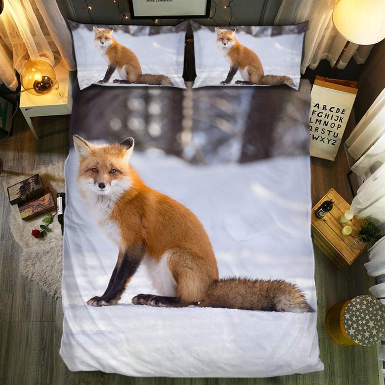 Fox Collection 3D Customized Duvet Cover Bedding Set