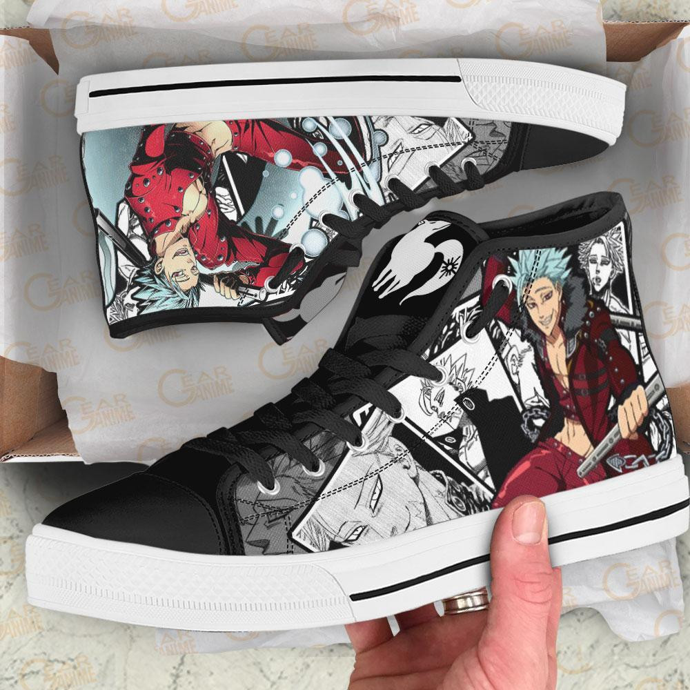 Fox Sin of Greed Ban High Top Shoes Custom Manga Anime Seven Deadly Sins Sneakers