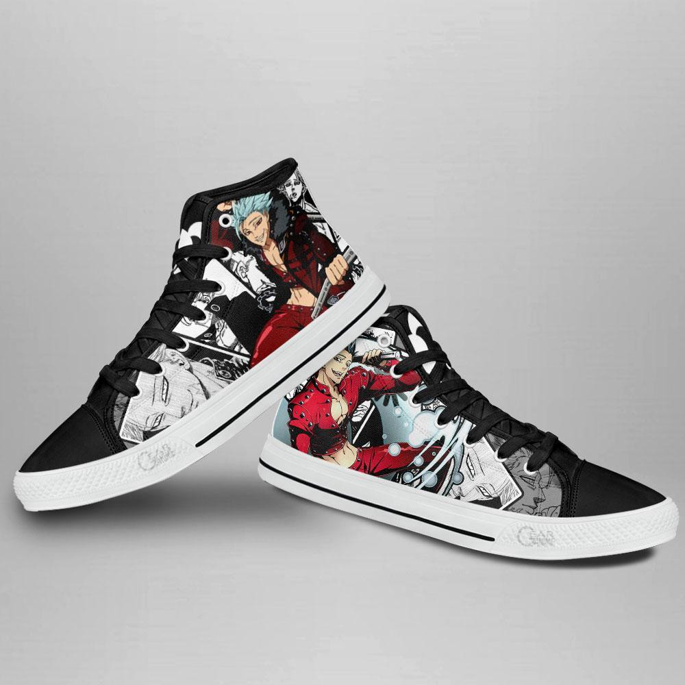 Fox Sin of Greed Ban High Top Shoes Custom Manga Anime Seven Deadly Sins Sneakers