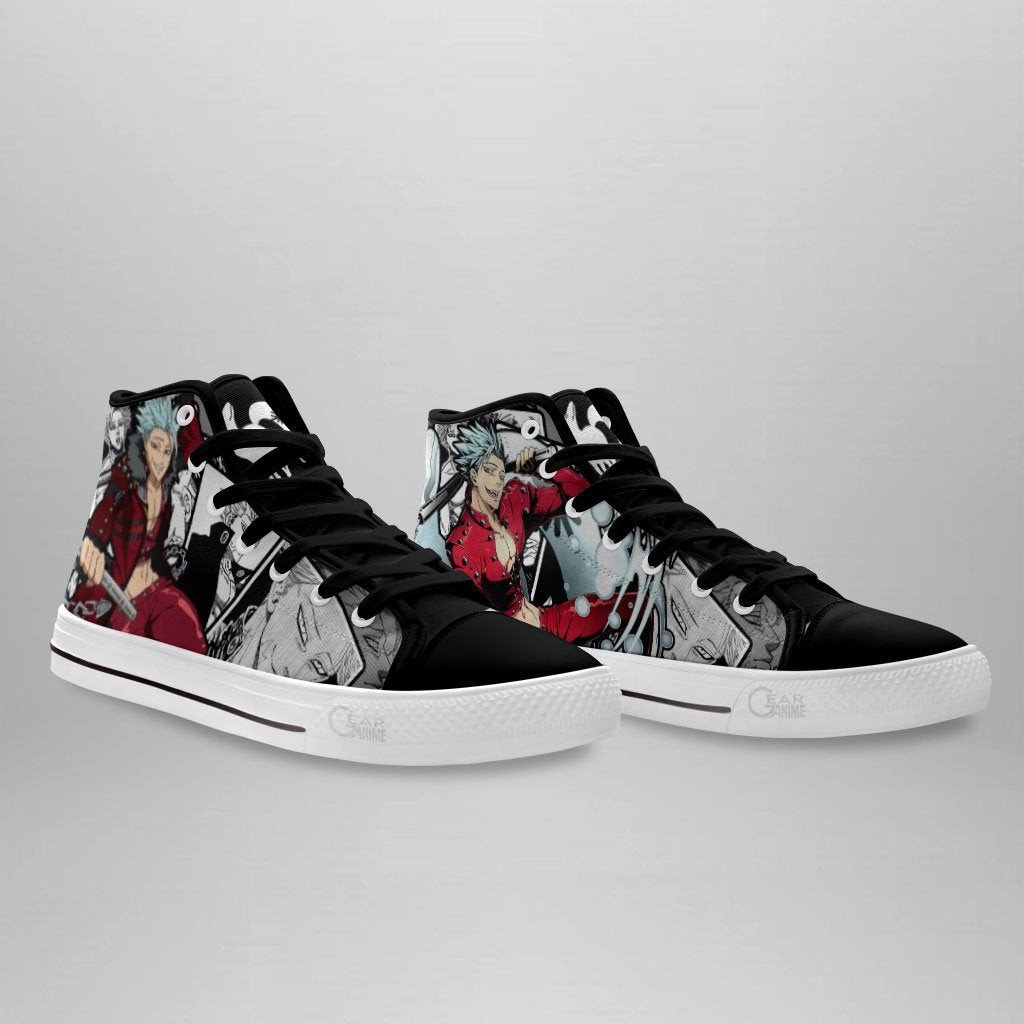 Fox Sin of Greed Ban High Top Shoes Custom Manga Anime Seven Deadly Sins Sneakers