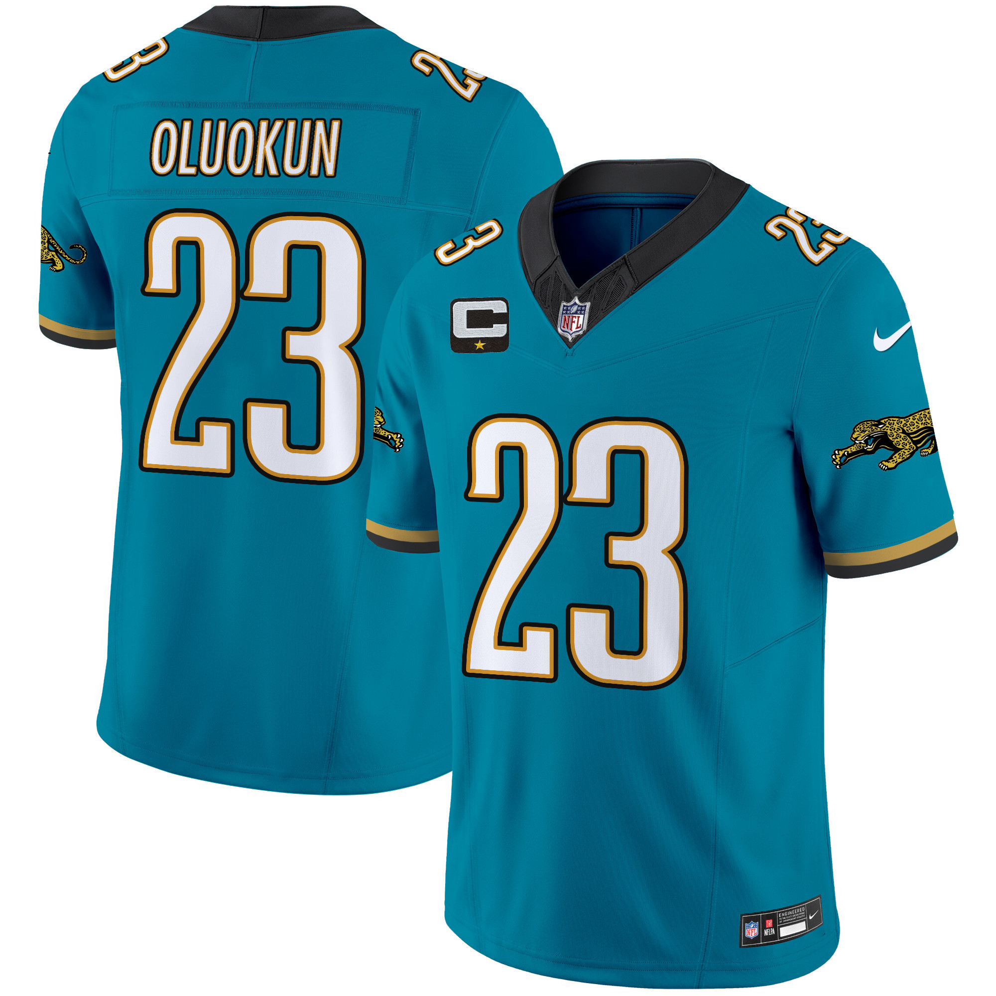 Foyesade Oluokun Men's Jacksonville Jaguars Throwback Vapor Limited Teal Jersey - All Stitched