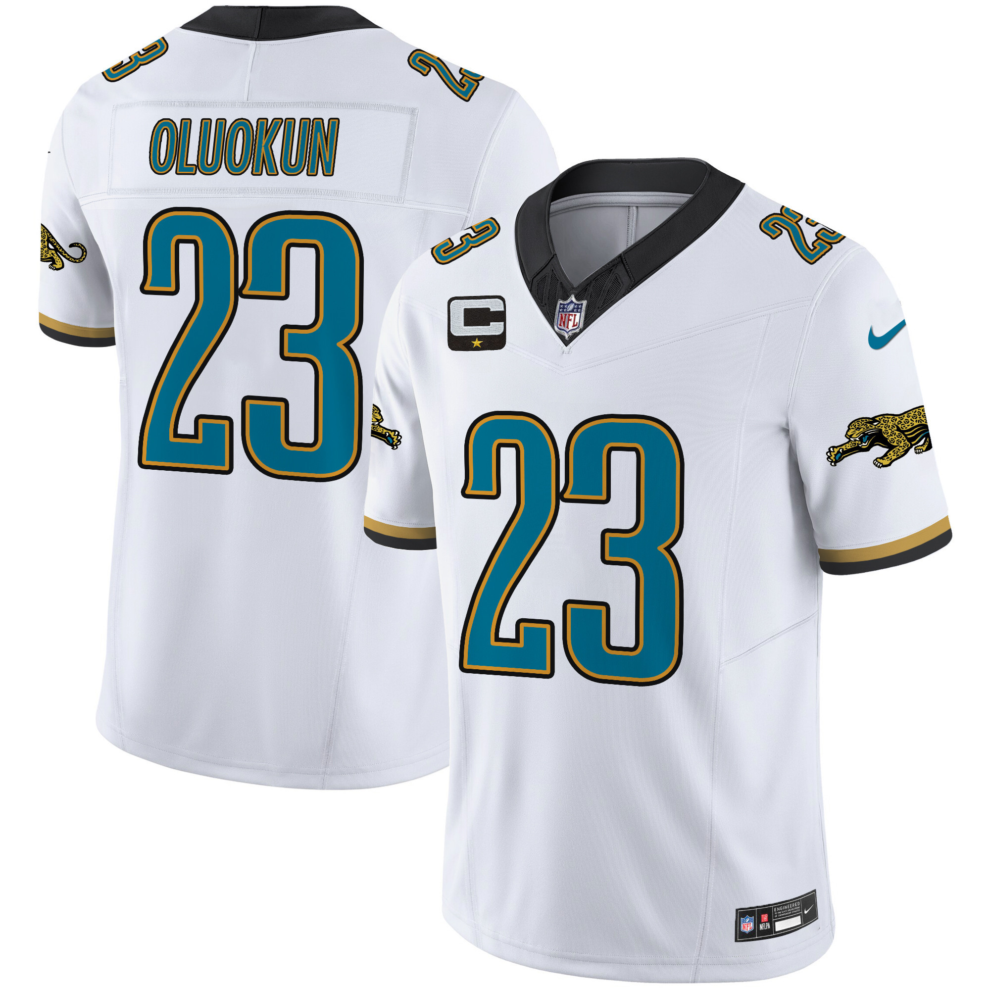 Foyesade Oluokun Men's Jacksonville Jaguars Throwback Vapor Limited White Jersey - All Stitched