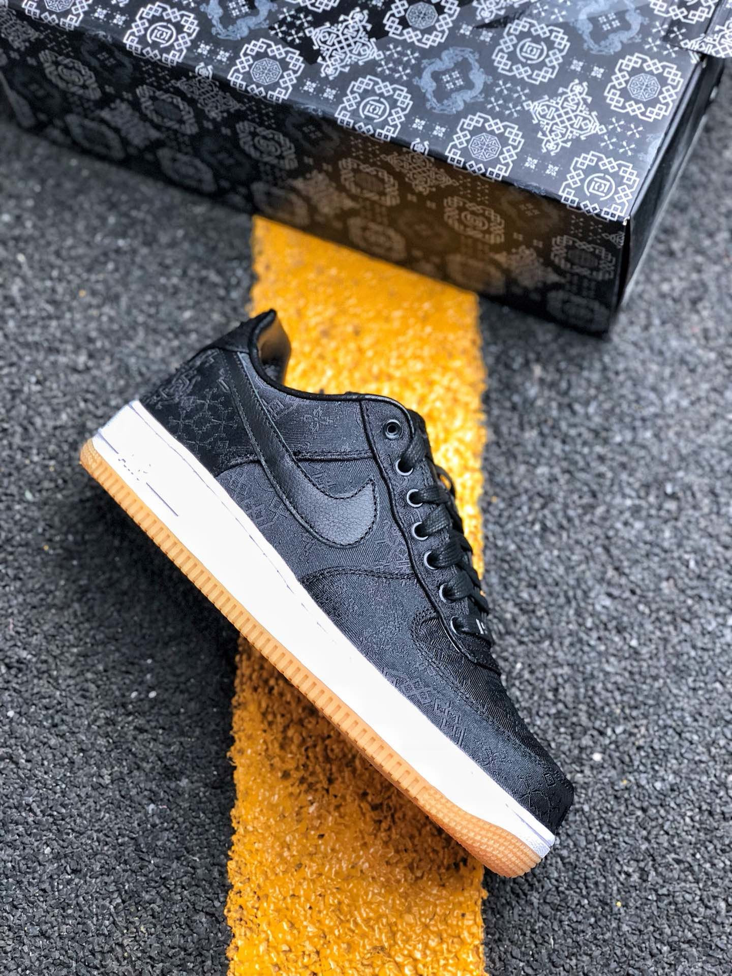 Fragment x CLOT x Nike Air Force 1 Low Black/University Red/White For Sale