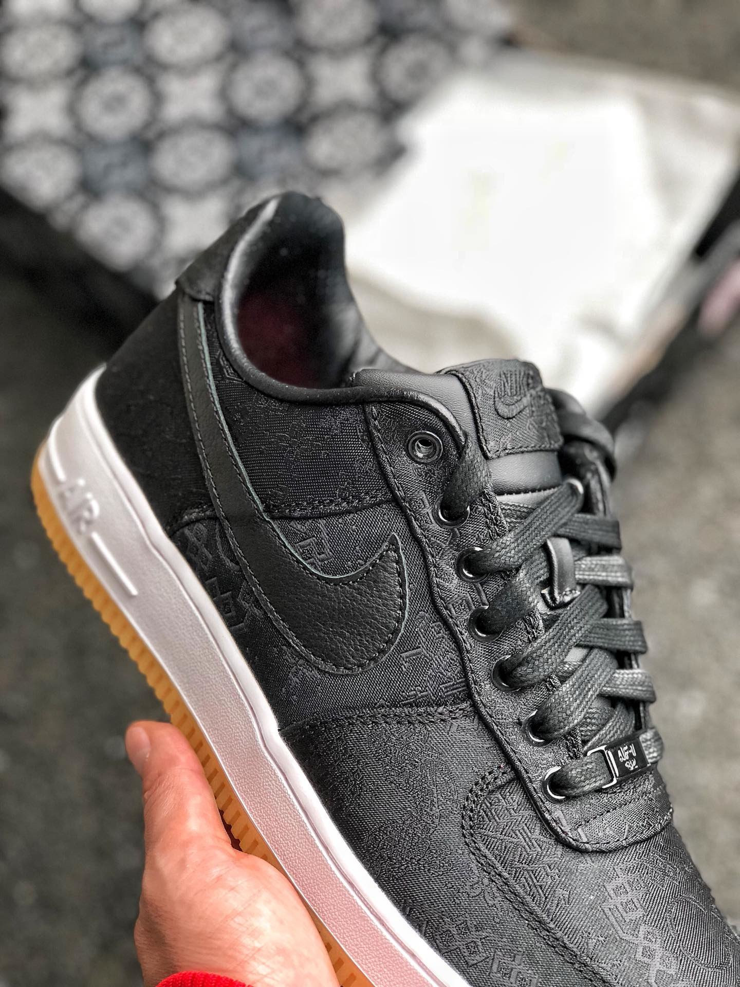 Fragment x CLOT x Nike Air Force 1 Low Black/University Red/White For Sale