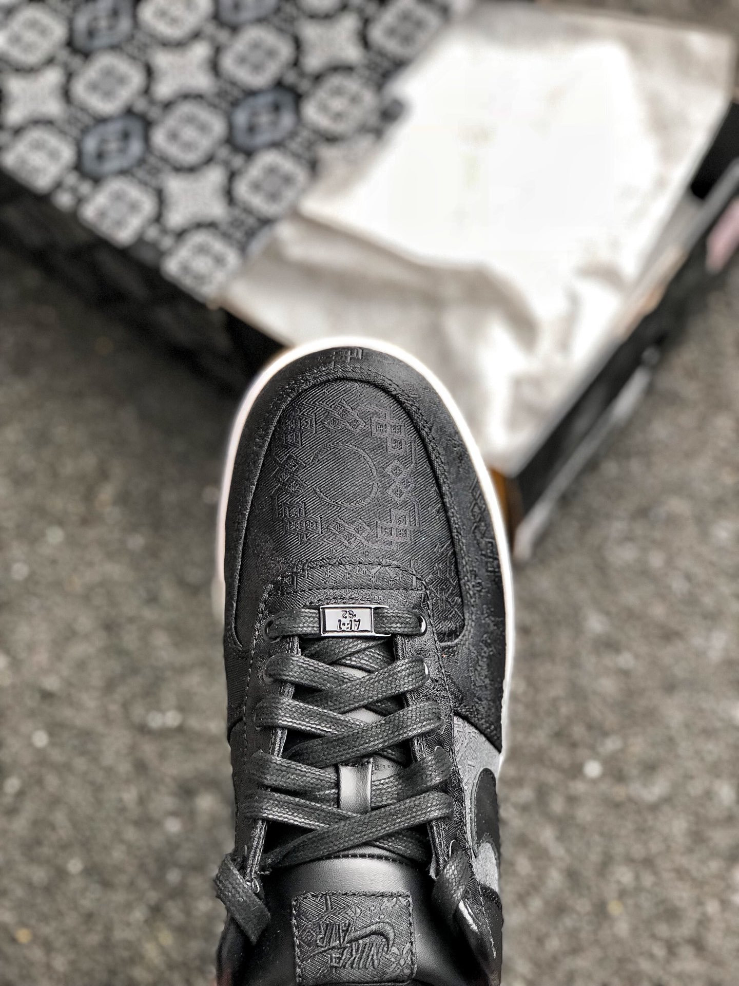 Fragment x CLOT x Nike Air Force 1 Low Black/University Red/White For Sale