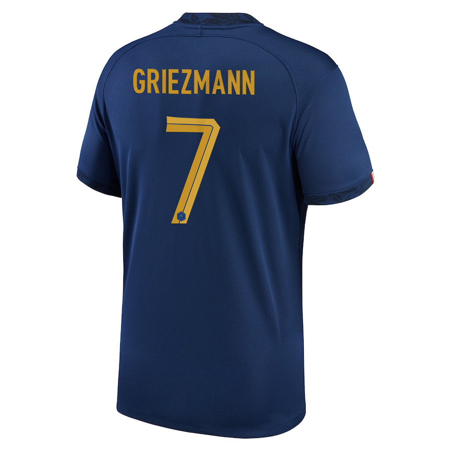 France National Team 2022 Patch FIFA World Cup Qatar Antoine Griezmann 7 – Home Men Soccer Jersey