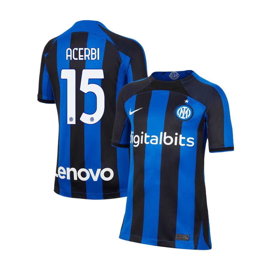 Francesco Acerbi 15 Inter Milan 2022/23 Home Jersey – Youth, Black/Blue