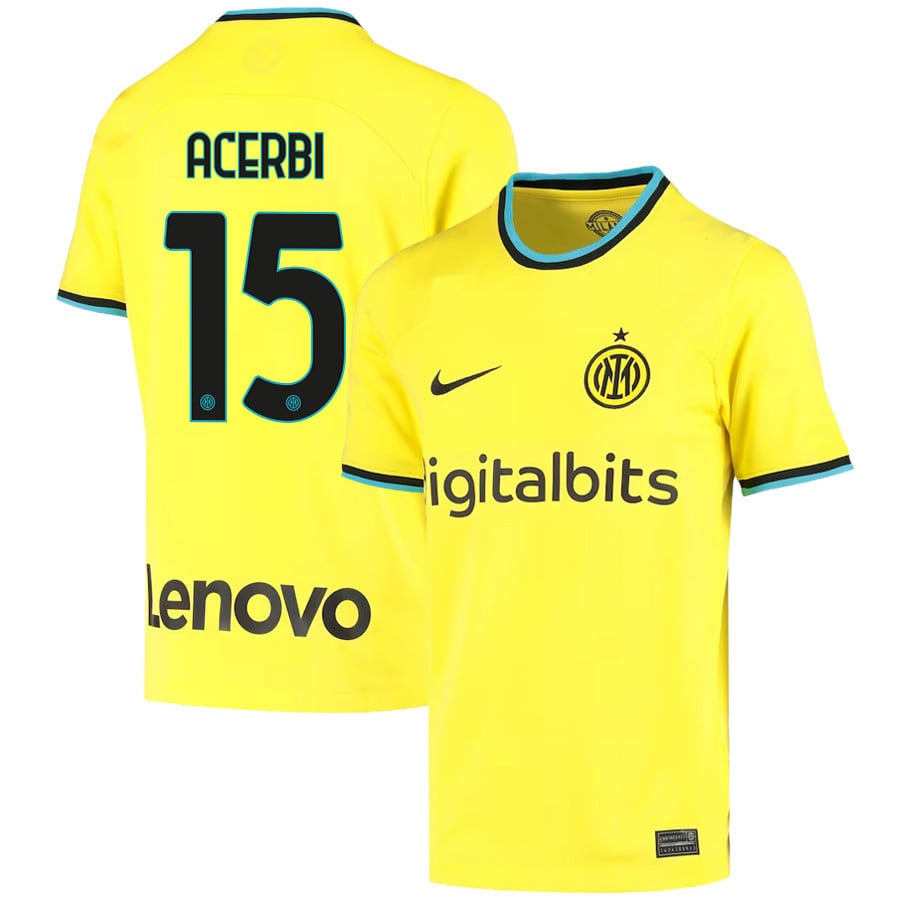 Francesco Acerbi 15 Inter Milan 2022/23 Third Jersey – Youth, Yellow