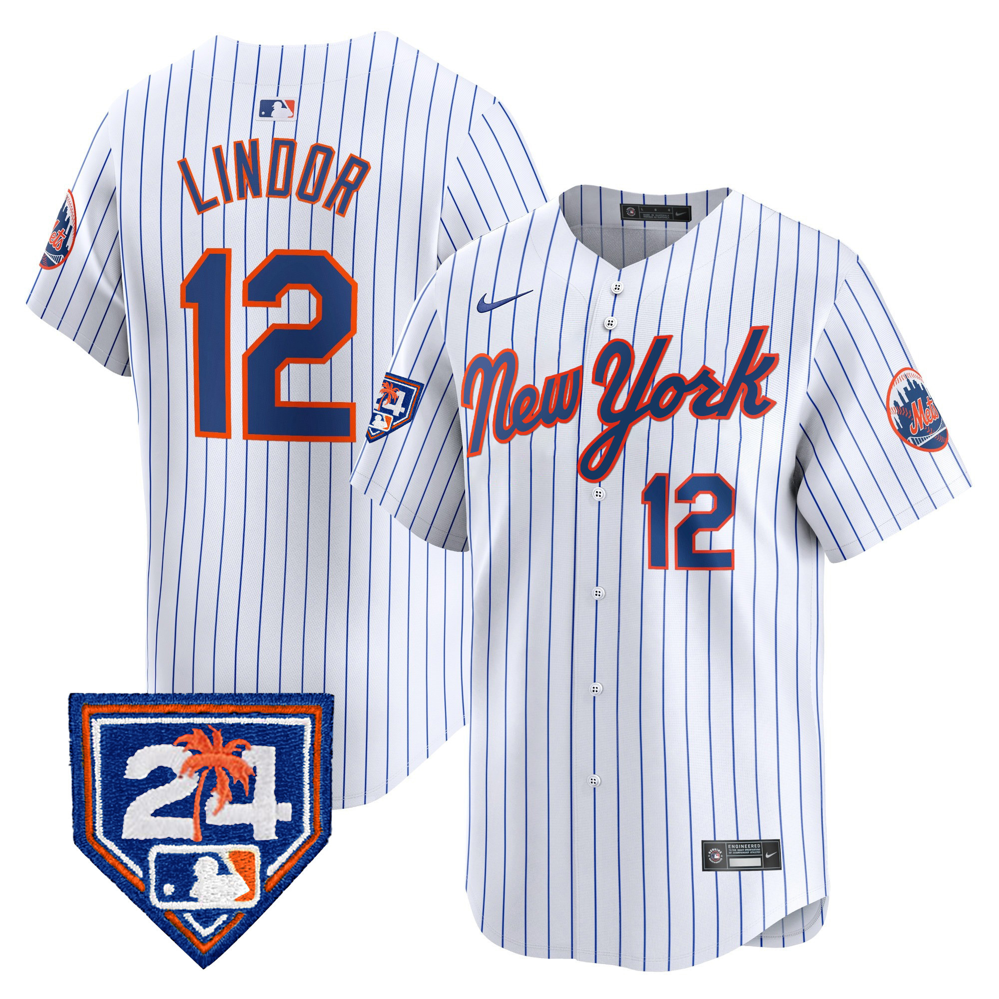 Francisco Lindor Men's New York Mets 2024 Spring Training Vapor Premier Limited White Jersey - All Stitched