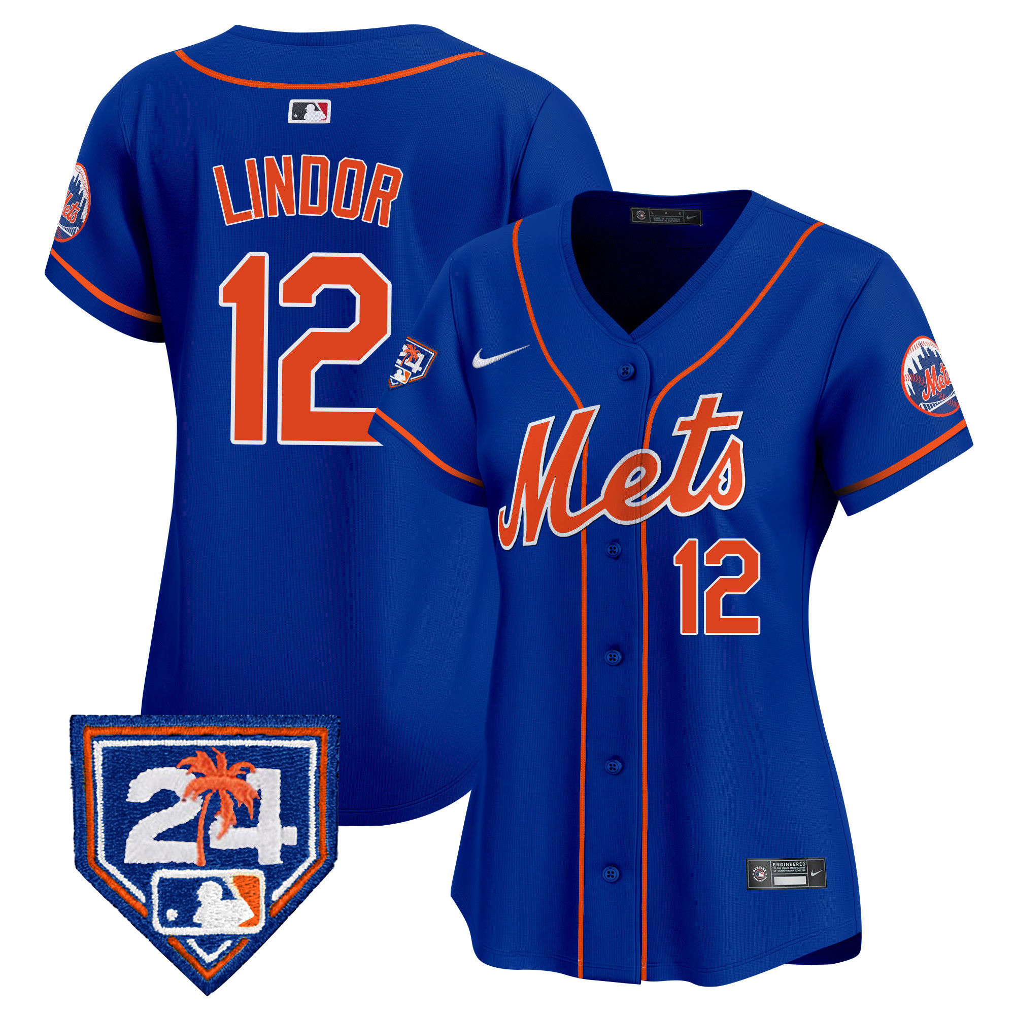 Francisco Lindor Women's New York Mets 2024 Spring Training Vapor Premier Limited V2 Royal Jersey - All Stitched