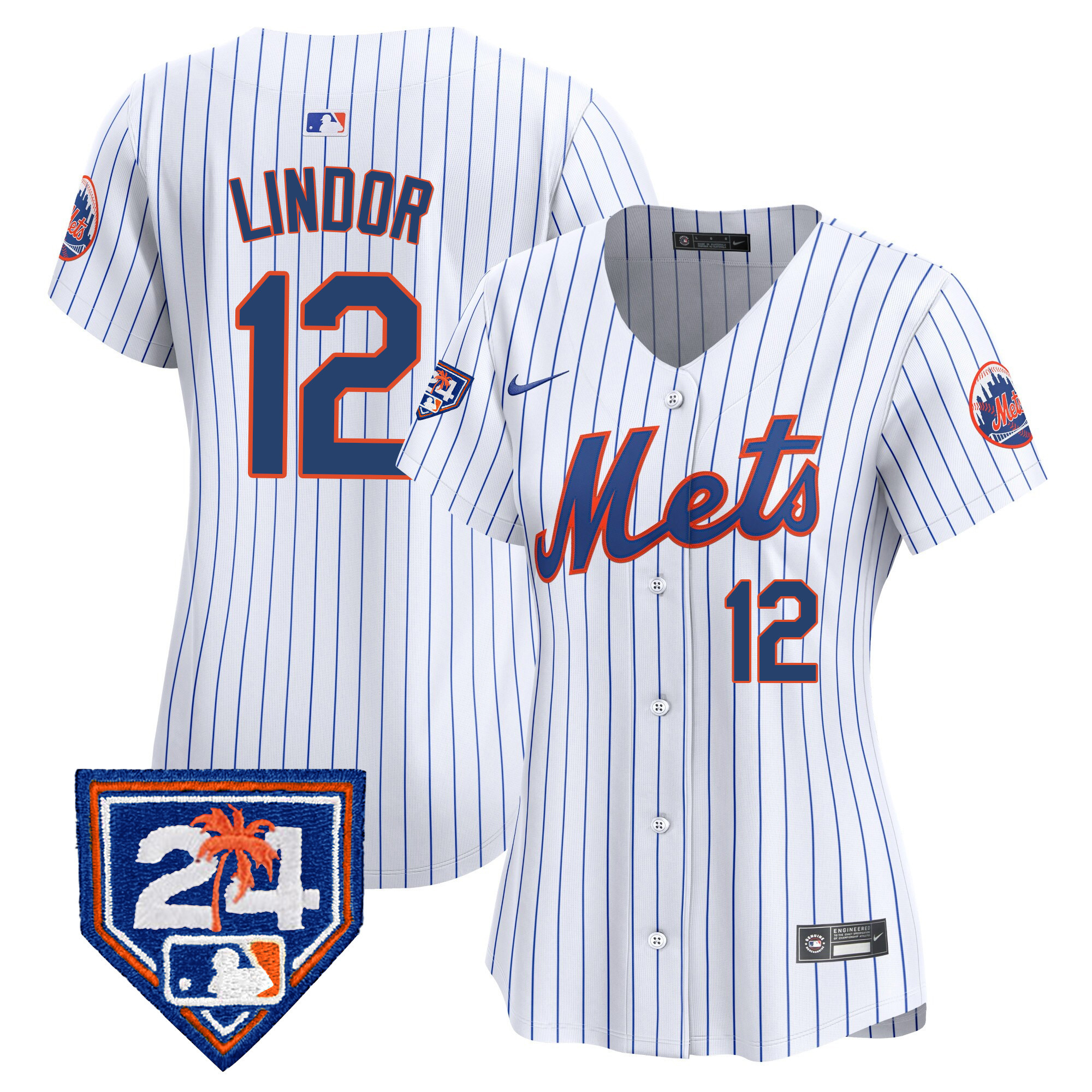 Francisco Lindor Women's New York Mets 2024 Spring Training Vapor Premier Limited V2 White Jersey - All Stitched