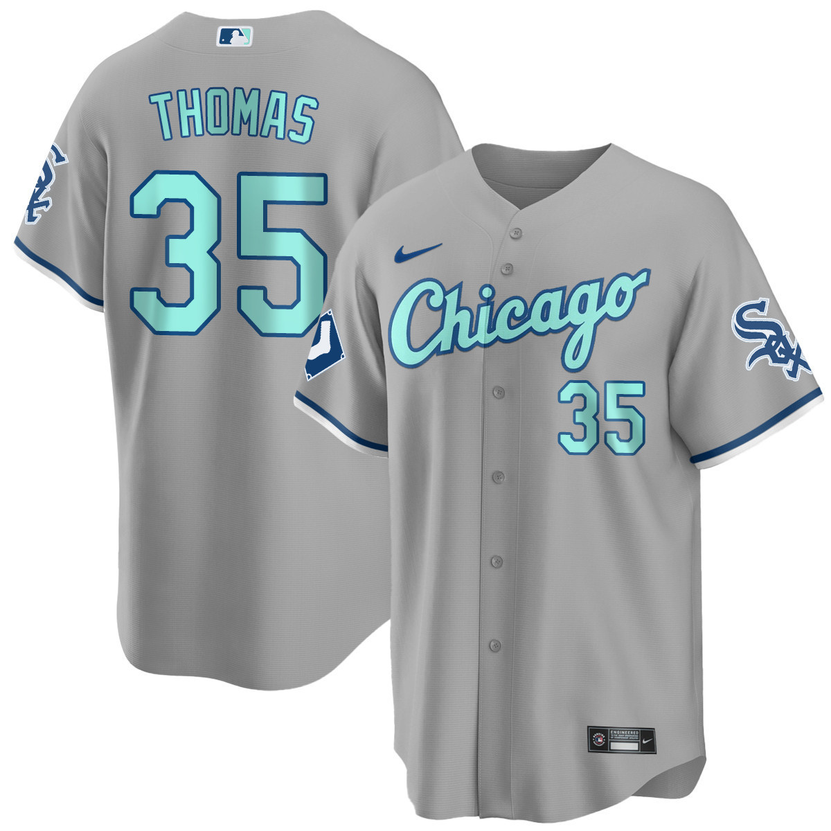 Frank Thomas Men's Chicago White Sox Gray Collection Cool Base Jersey - All Stitched