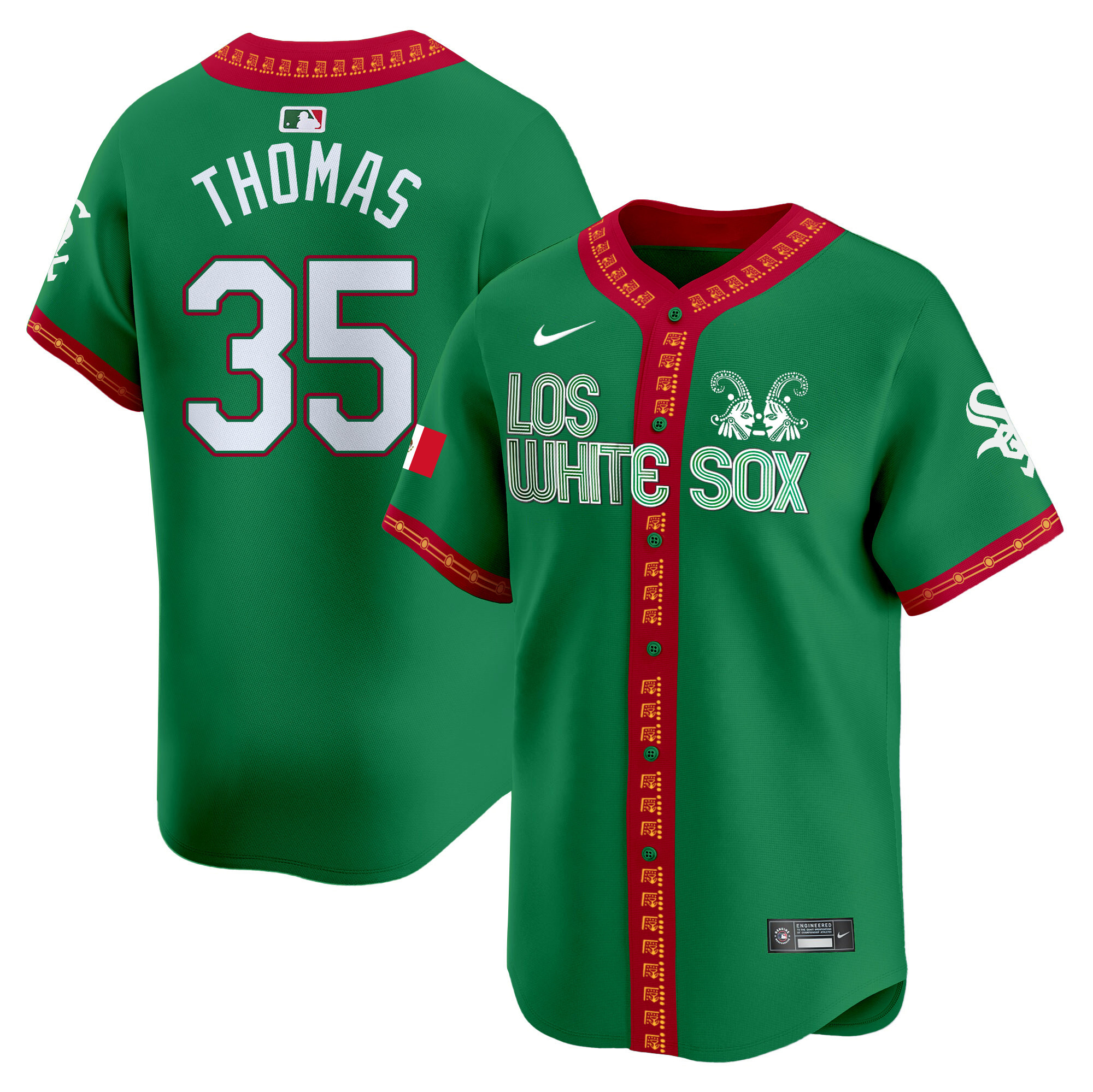 Frank Thomas Men's Chicago White Sox Mexico Vapor Premier Limited Green Jersey - All Stitched