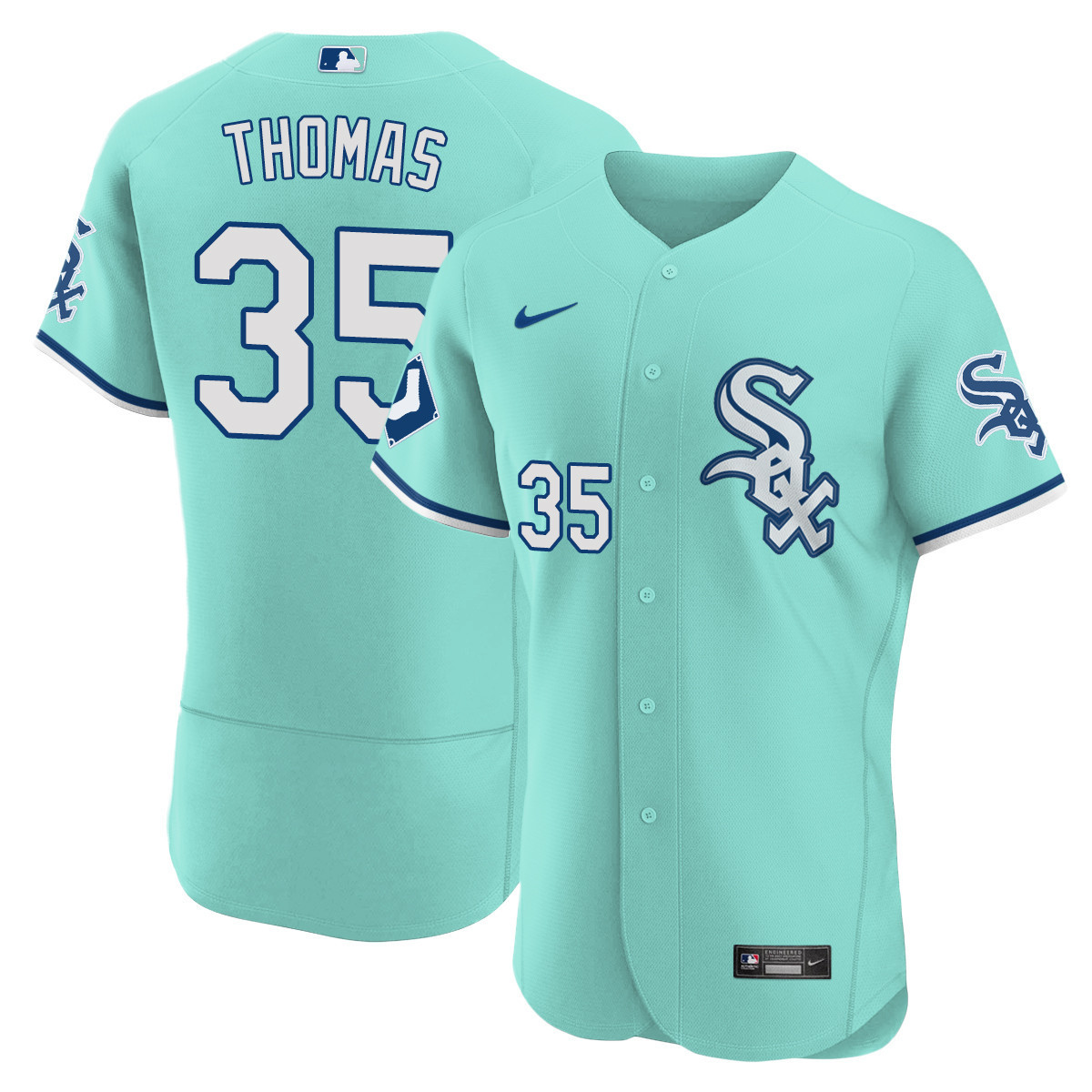 Frank Thomas Men's Chicago White Sox Teal Collection Flex Base Jersey - All Stitched