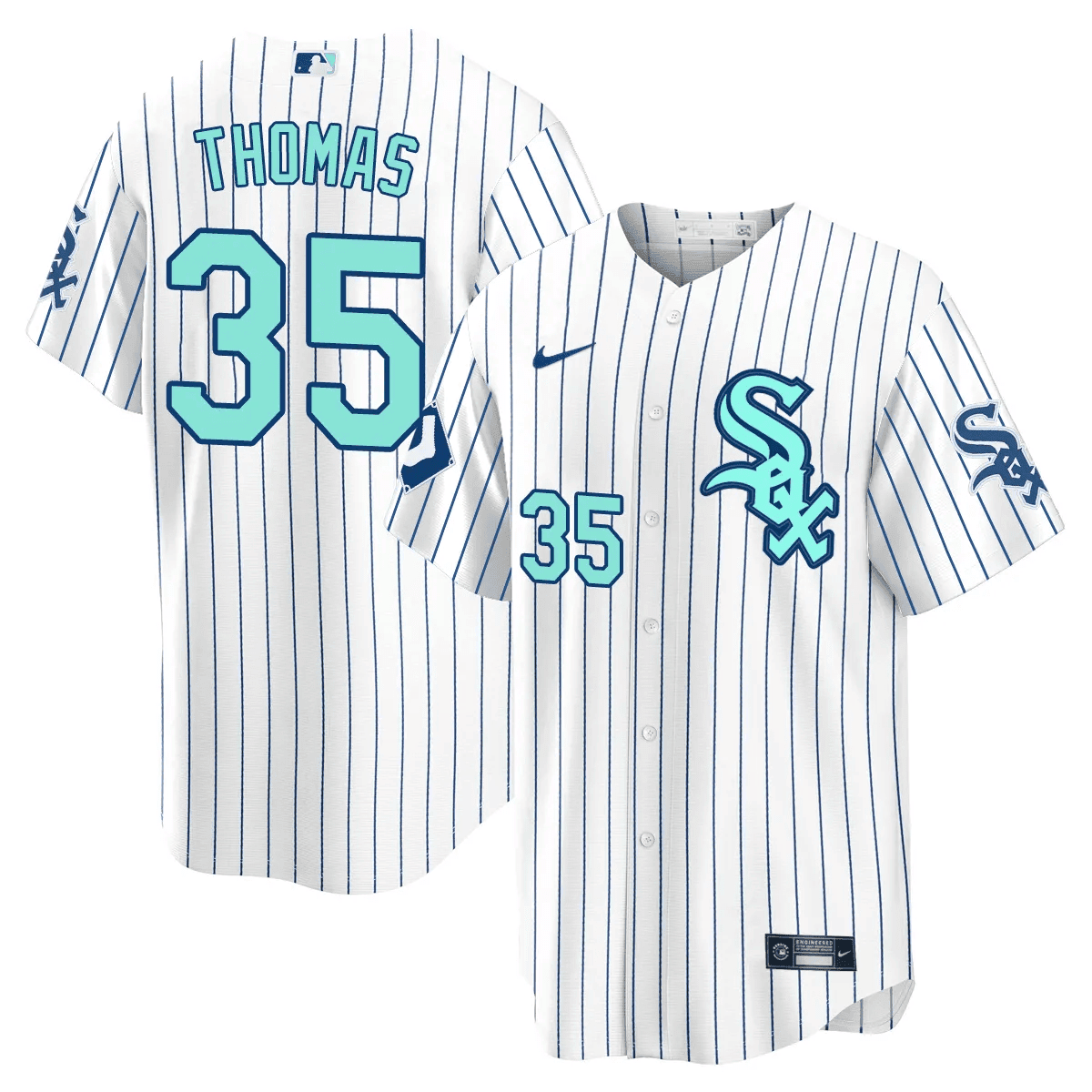 Frank Thomas Men's Chicago White Sox White Collection Cool Base Jersey - All Stitched