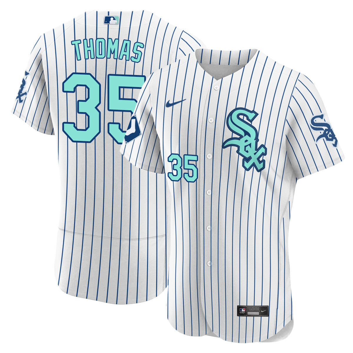 Frank Thomas Men's Chicago White Sox White Collection Flex Base Jersey - All Stitched
