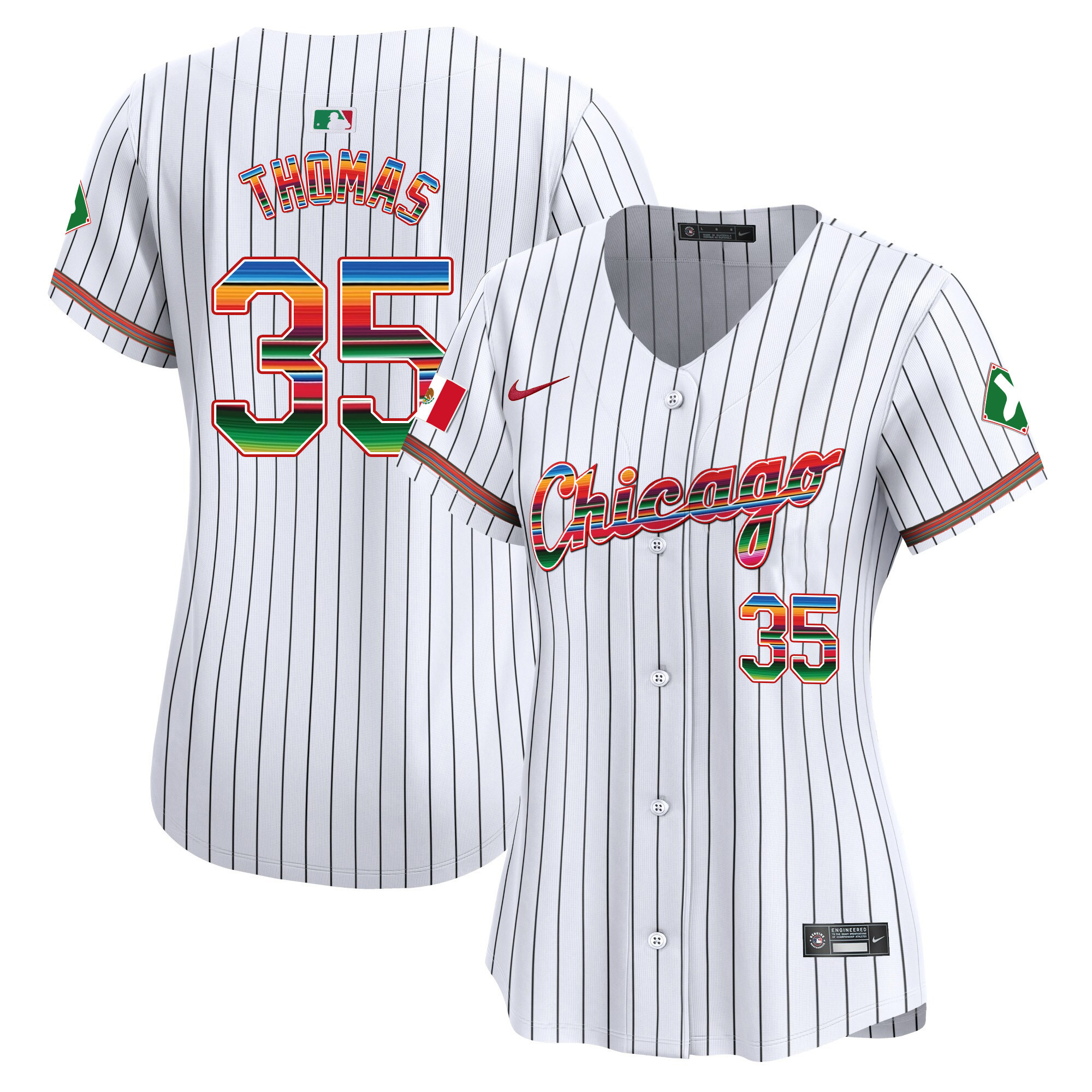 Frank Thomas Women's Chicago White Sox Mexico Vapor Premier Limited V3 Stripe Jersey - All Stitched