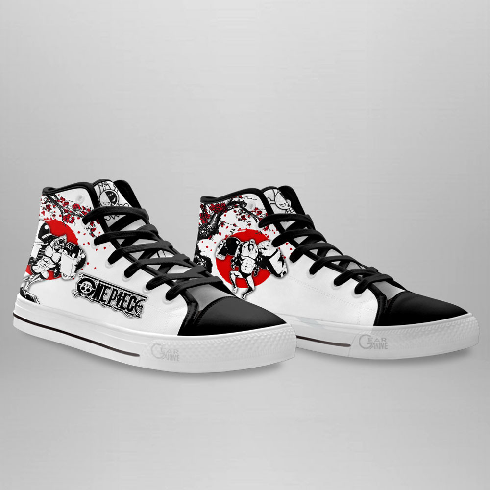 Franky High Top Shoes Custom Anime One Piece Sneakers Japan Style