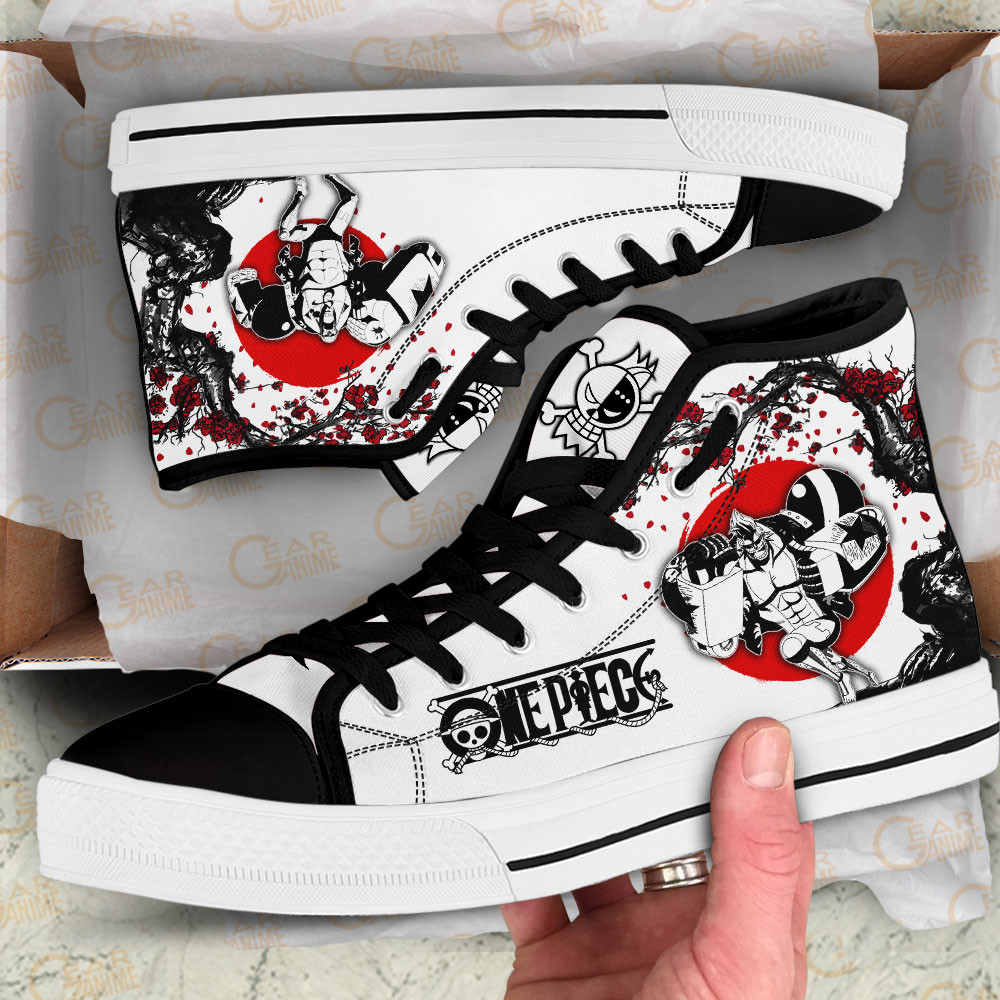 Franky High Top Shoes Custom Anime One Piece Sneakers Japan Style