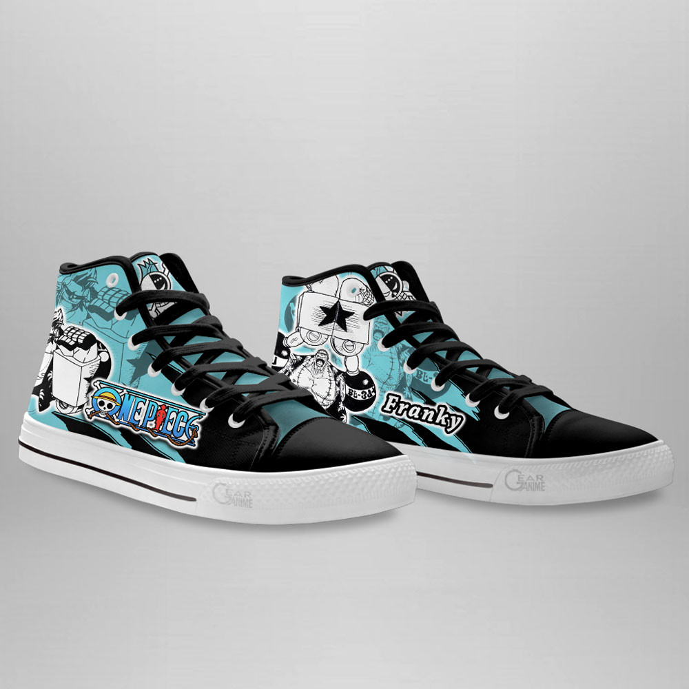 Franky High Top Shoes One Piece Custom Anime Sneakers Mix Manga