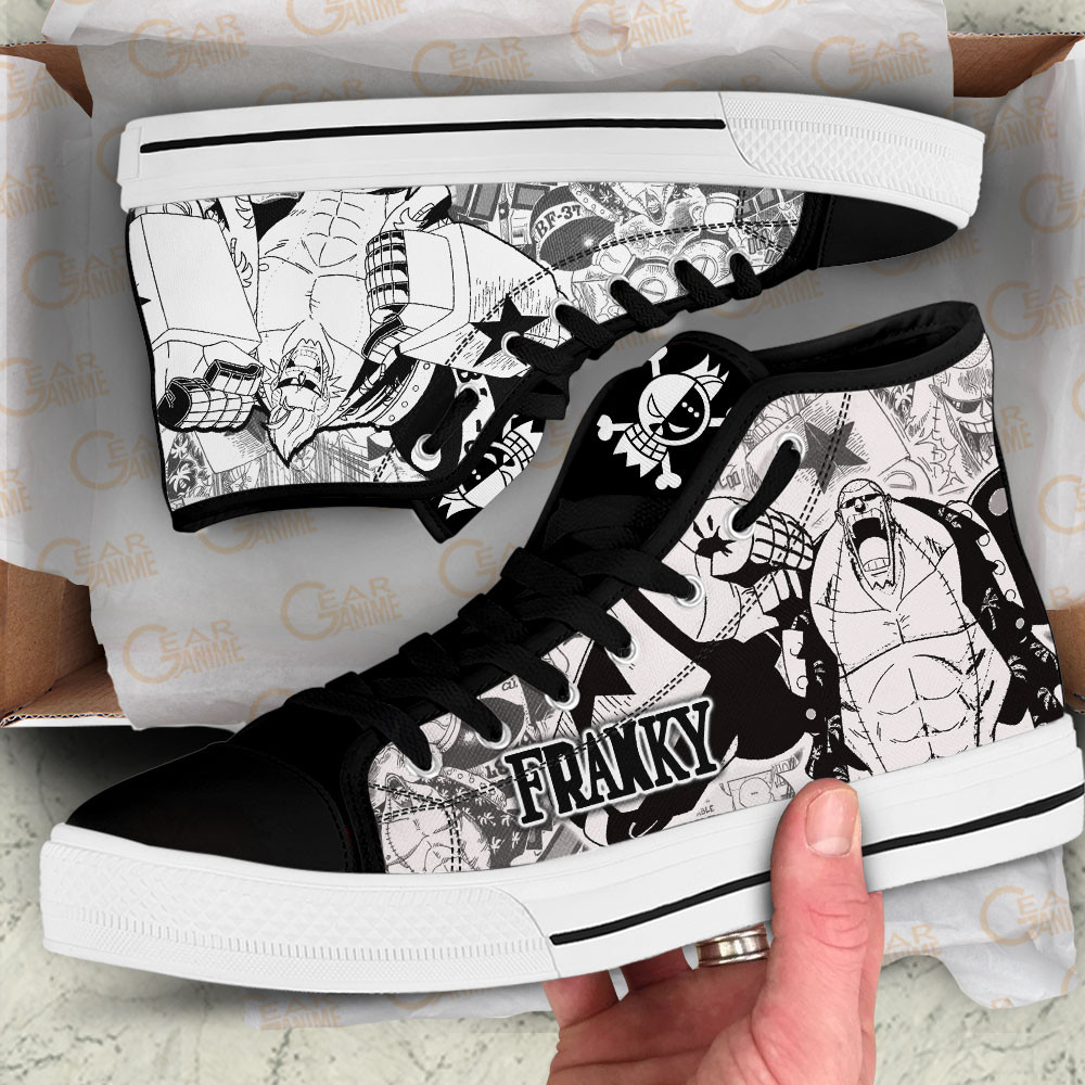 Franky High Top Shoes One Piece Custom Manga Sneakers
