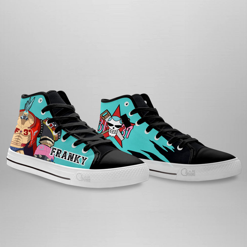Franky High Top Shoes One Piece Red Custom Anime Sneakers