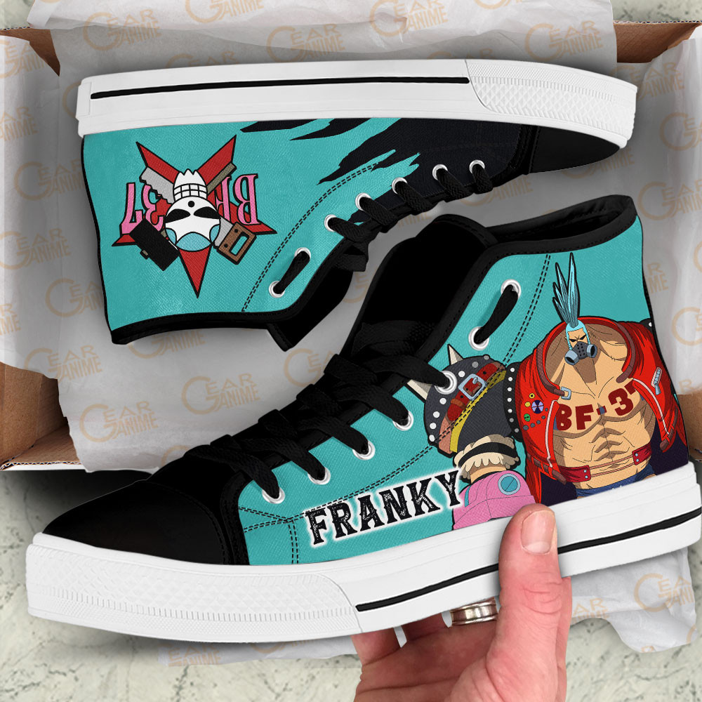 Franky High Top Shoes One Piece Red Custom Anime Sneakers