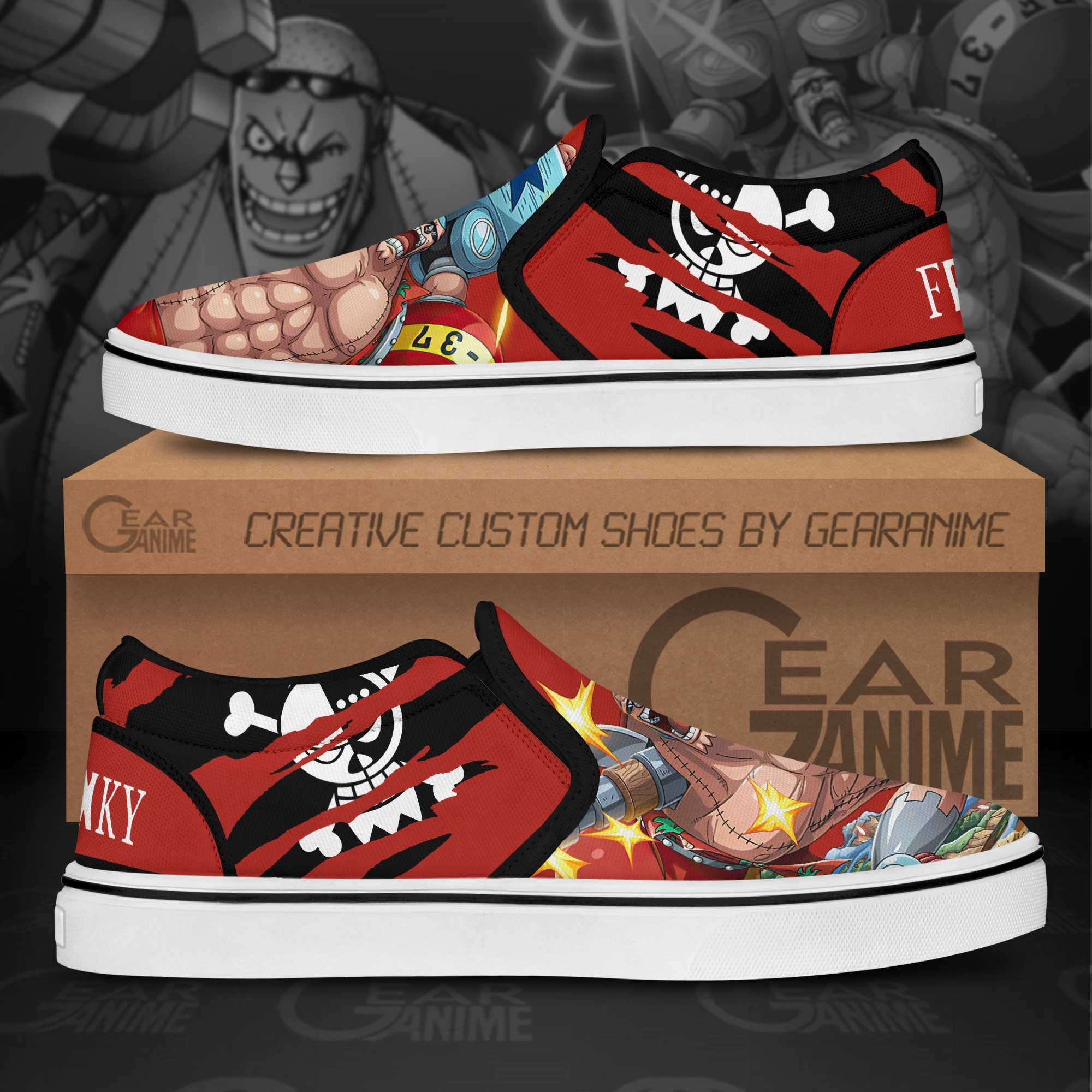 Franky Slip-On Shoes Canvas One Piece Custom Anime Shoes