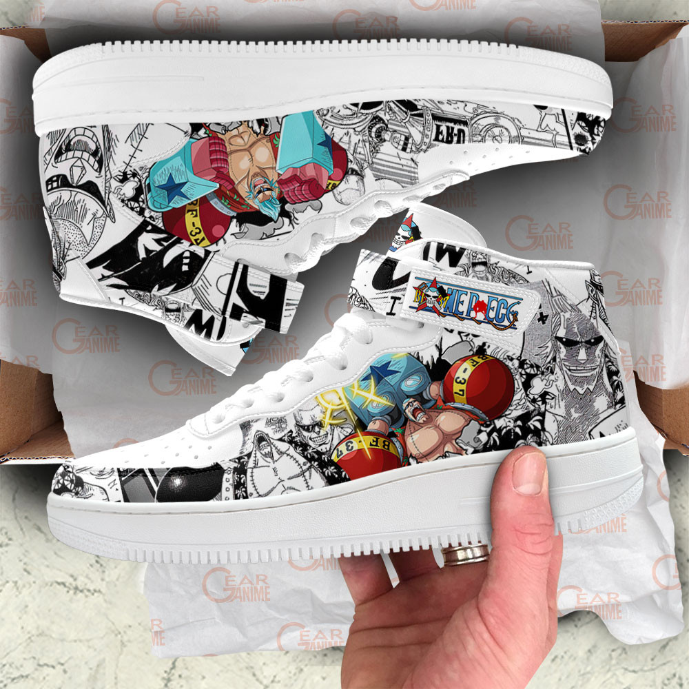 Franky Sneakers Air Mid One Piece Custom Anime Shoes Mix Manga