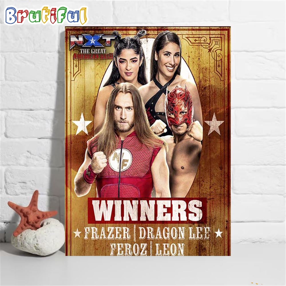 Frazer Dragon Lee Feroz And Leon Are The Winners In WWE NXT The Great American Bash 2023 Wall Art Poster Canvas