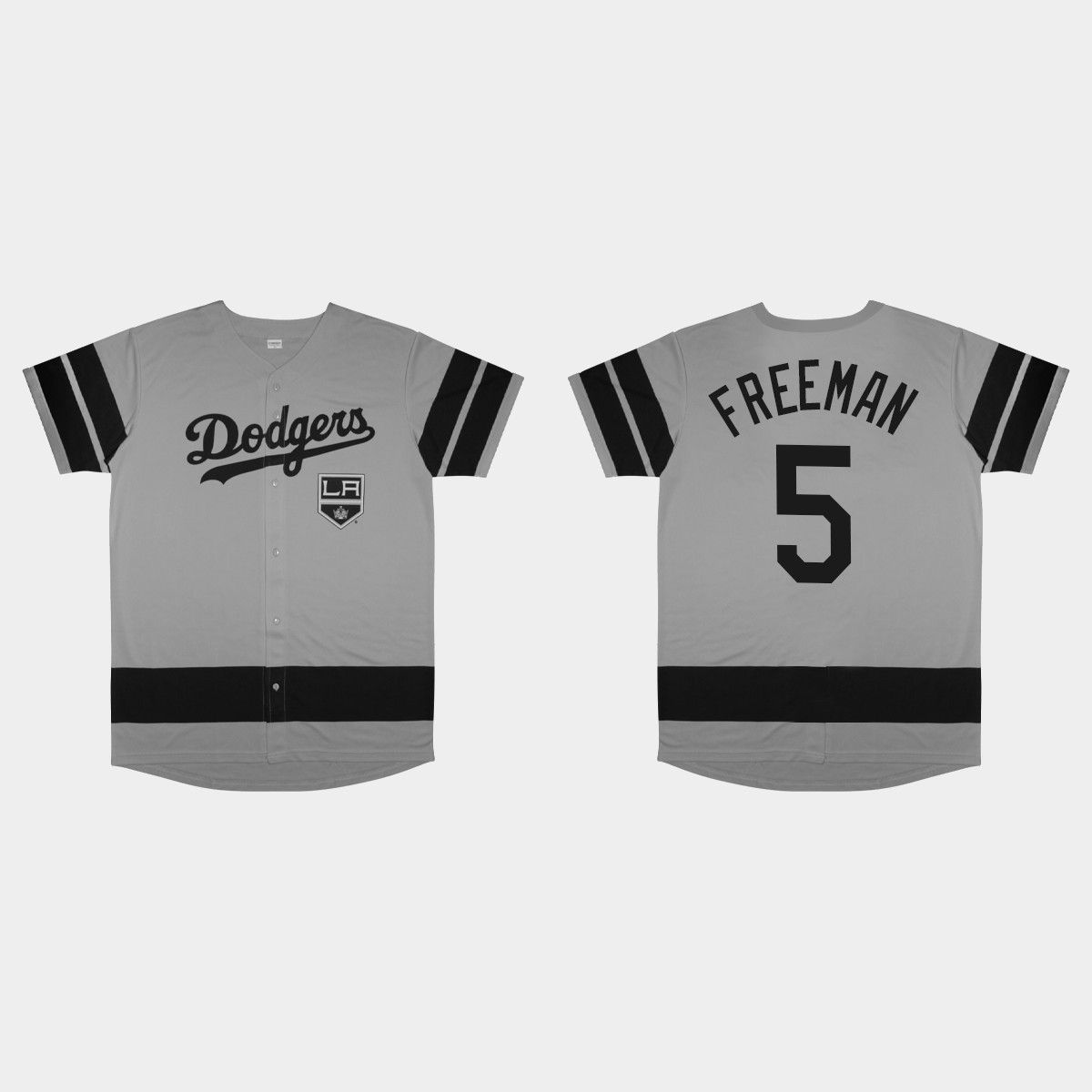 Freddie Freeman Los Angeles Dodgers 2022 LA Kings Night Jersey - Gray