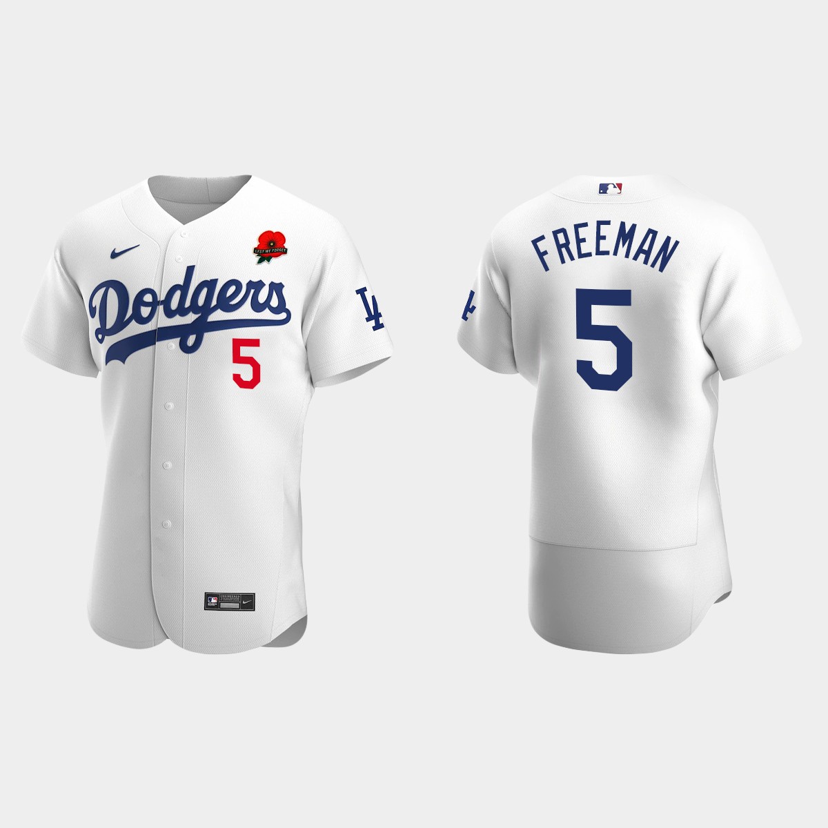 Freddie Freeman Los Angeles Dodgers 2022 Memorial Day Poppy Patch Jersey - White