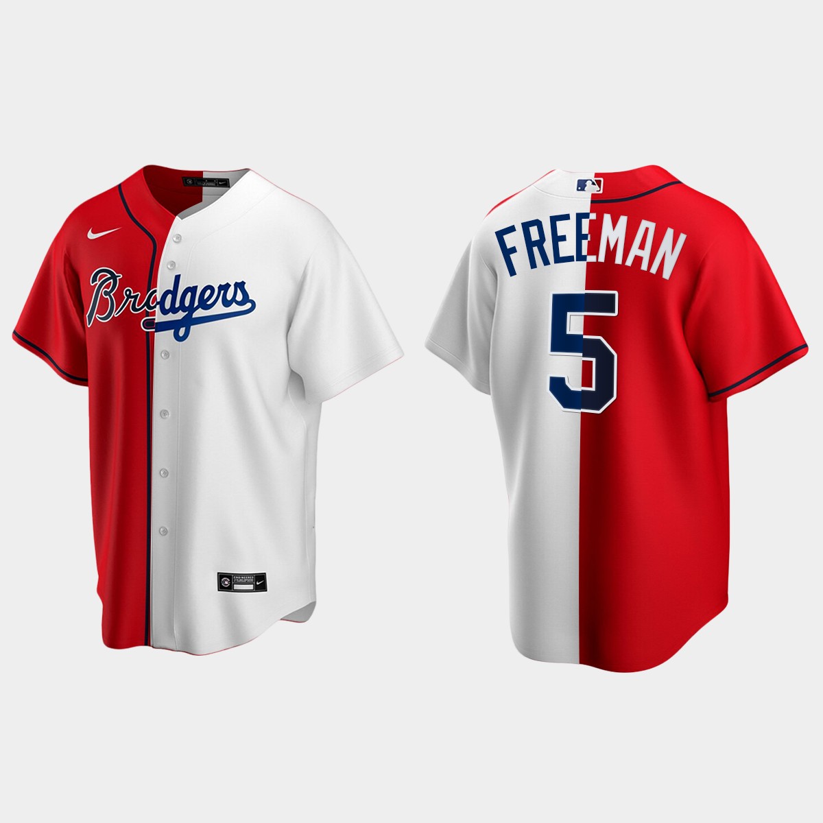 Freddie Freeman Los Angeles Dodgers Split Jersey - Two Tone
