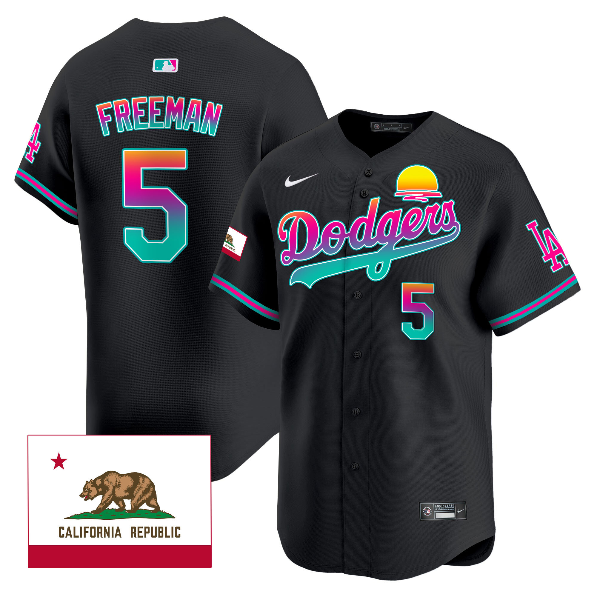 Freddie Freeman Men's Los Angeles Dodgers 2024 Los Angeles City Style Vapor Premier Limited Black Jersey - All Stitched