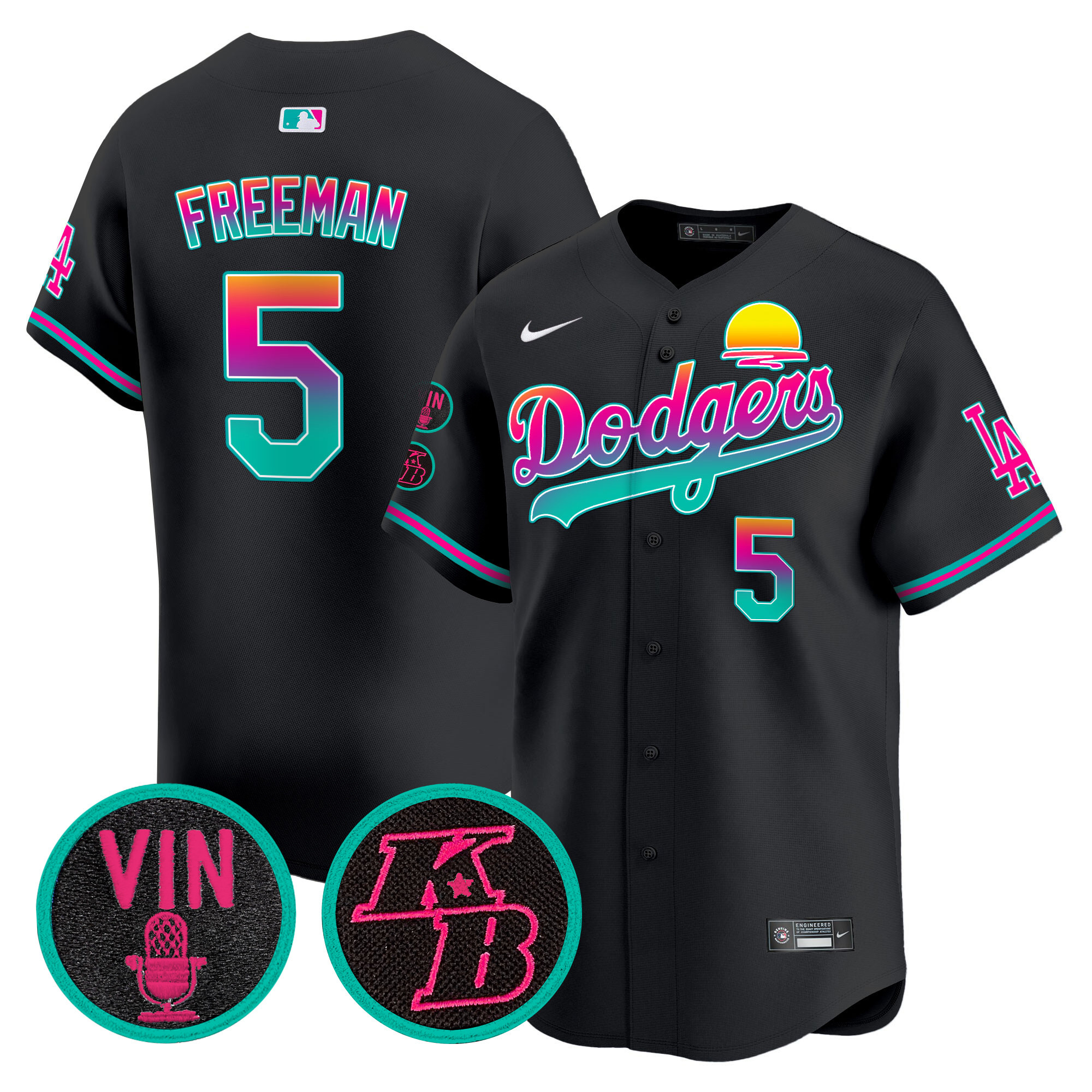 Freddie Freeman Men's Los Angeles Dodgers 2024 Los Angeles City Style Vapor Premier Limited V2 Black Jersey - All Stitched