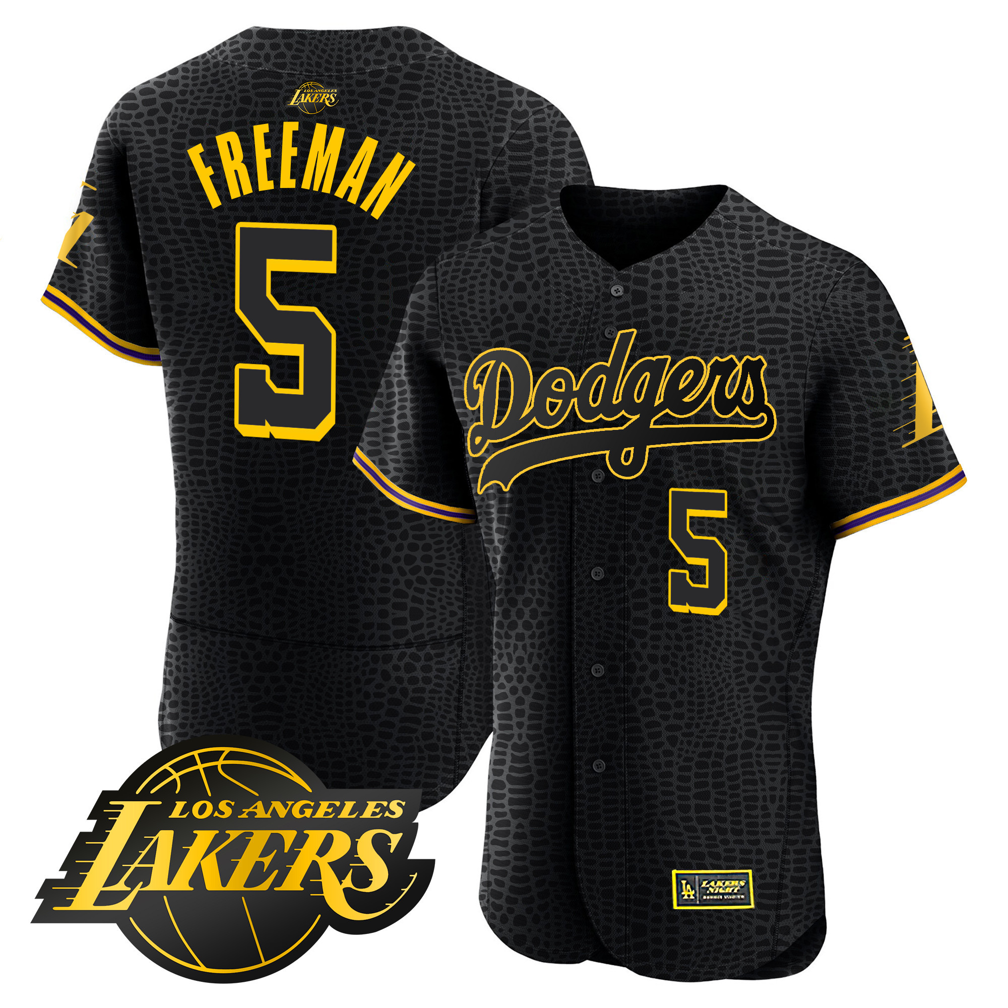 Freddie Freeman Men's Los Angeles Dodgers Flex Base Mamba Jersey - All Stitched