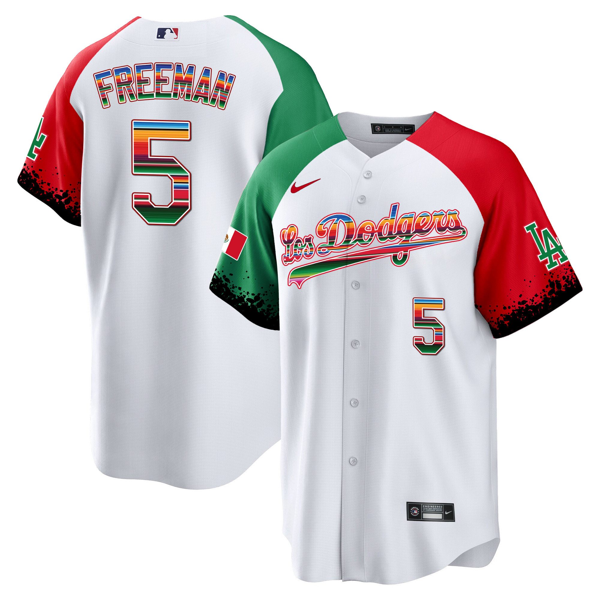 Freddie Freeman Men's Los Angeles Dodgers Mexico Cool Base City Connect Limited Alternate Jersey - All Stitched