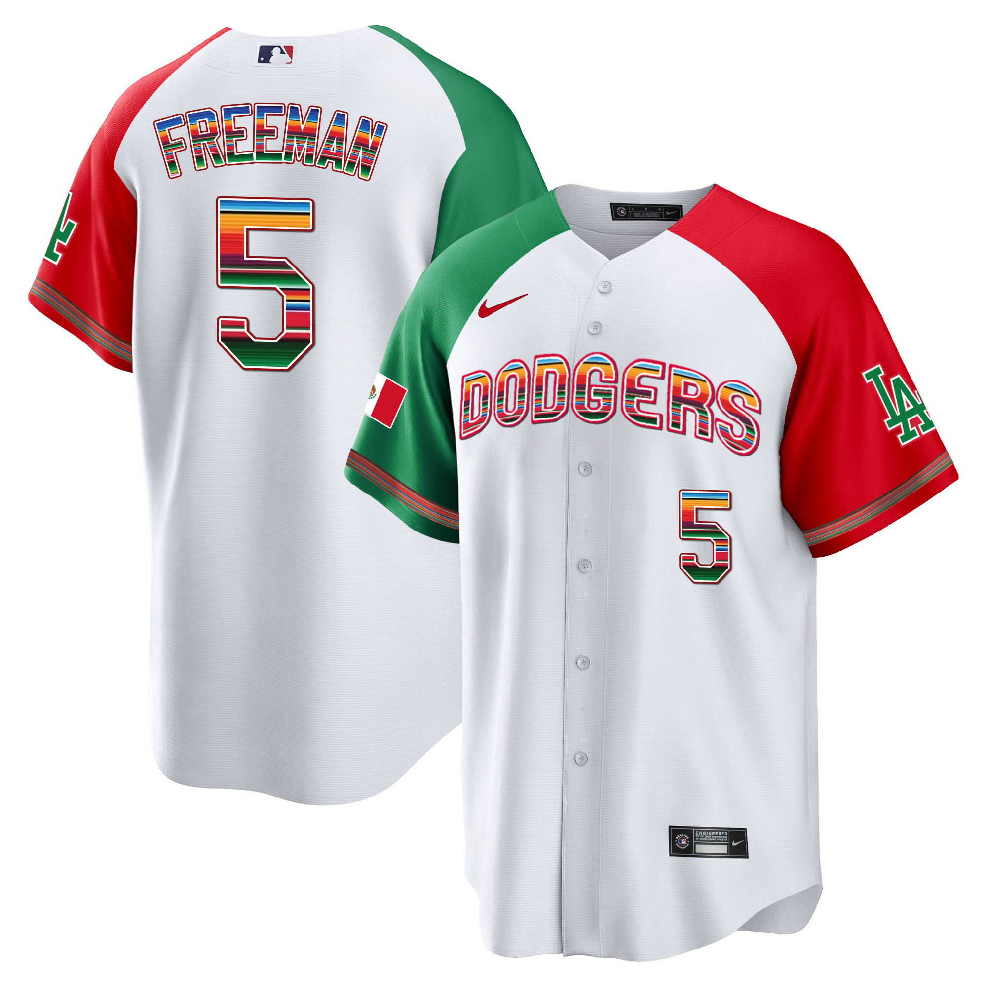 Freddie Freeman Men's Los Angeles Dodgers Mexico Cool Base Limited V3 Alternate Jersey - All Stitched