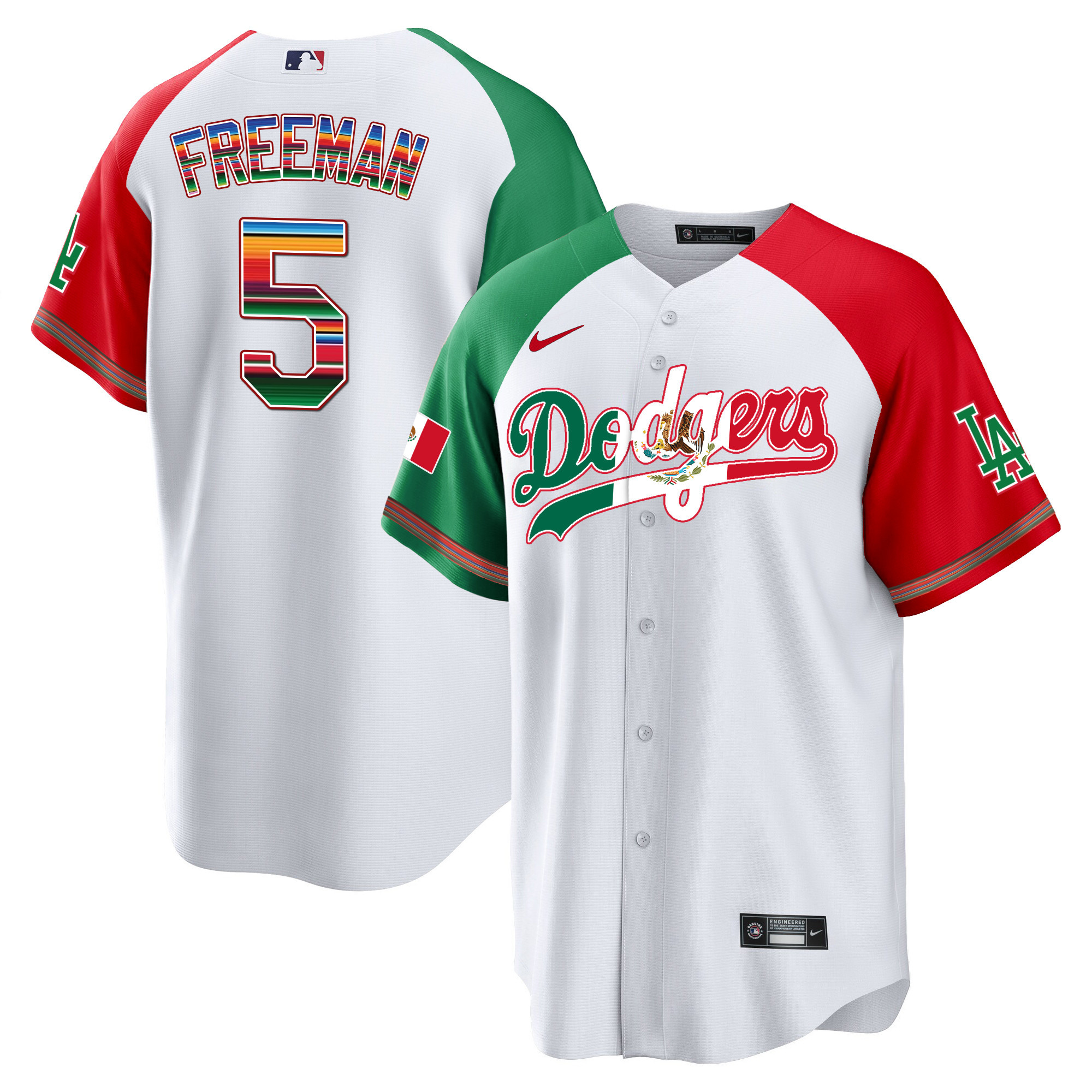 Freddie Freeman Men's Los Angeles Dodgers Mexico Cool Base Limited V4 Alternate Jersey - All Stitched