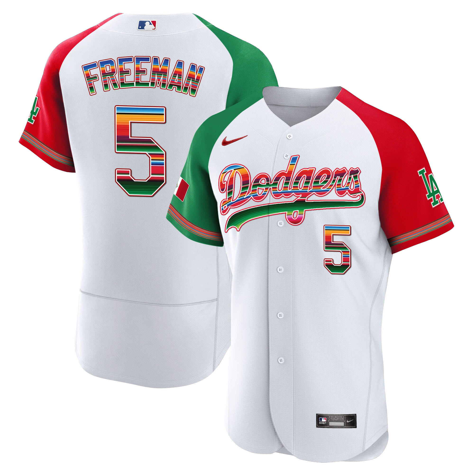 Freddie Freeman Men's Los Angeles Dodgers Mexico Flex Base Limited Alternate Jersey - All Stitched