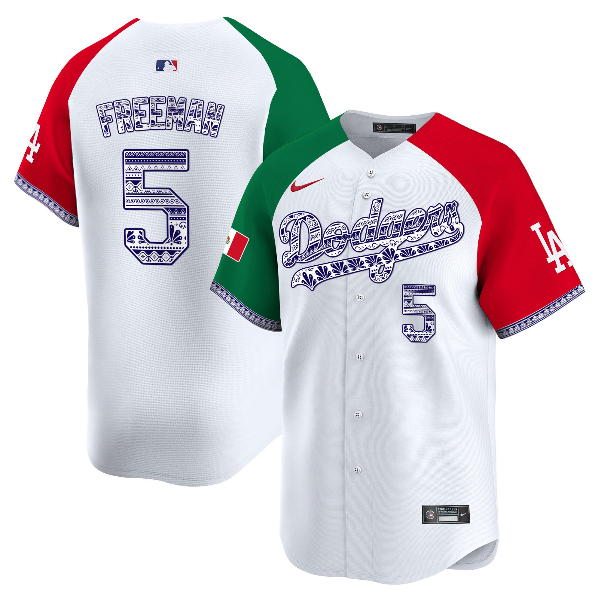 Freddie Freeman Men's Los Angeles Dodgers Mexico Vapor Premier Limited V3 Alternate Jersey - All Stitched