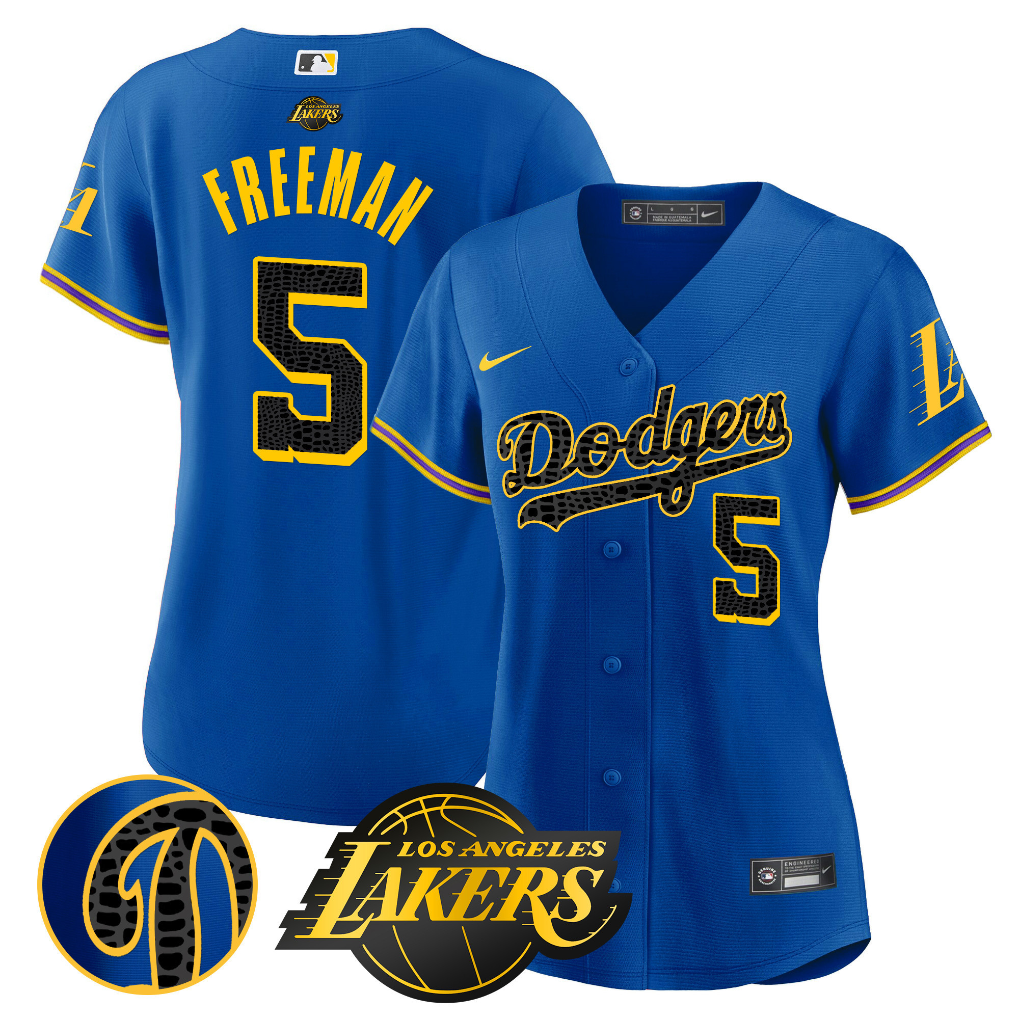 Freddie Freeman Women's Los Angeles Dodgers Cool Base Mamba Royal Jersey - All Stitched