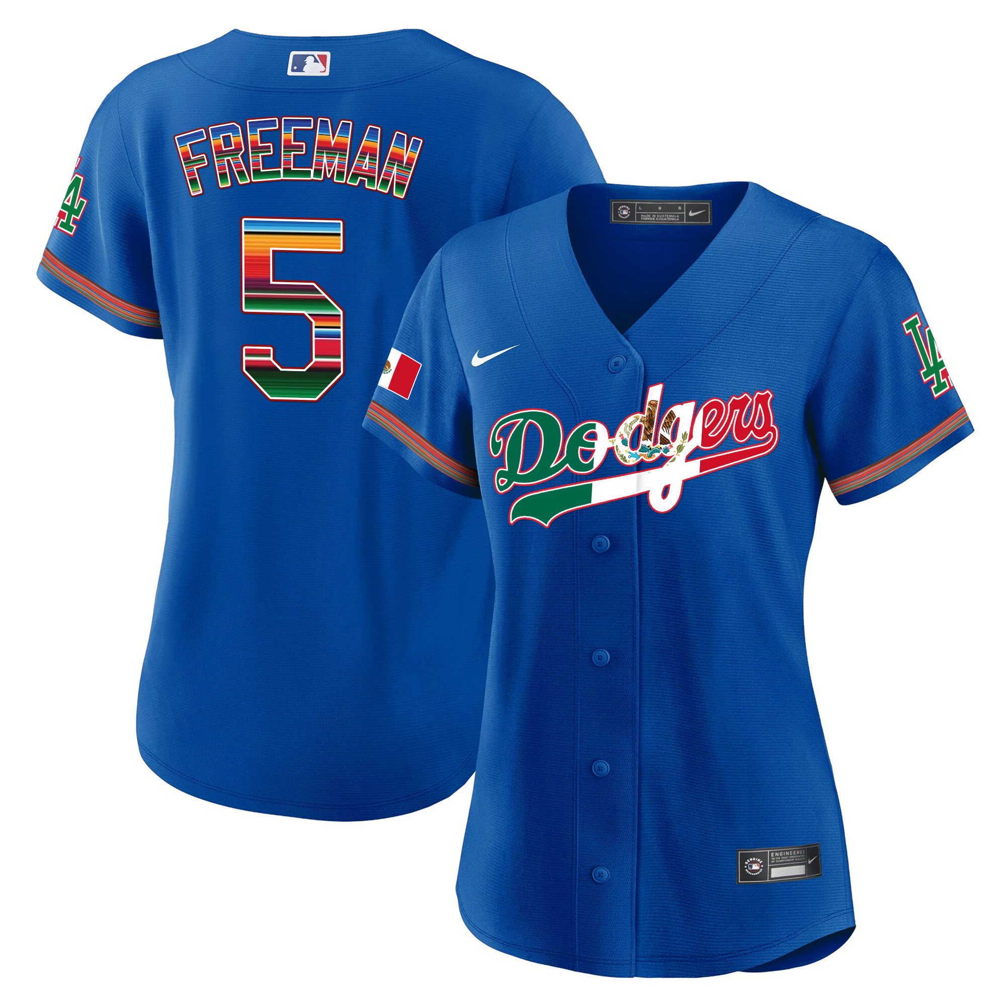 Freddie Freeman Women's Los Angeles Dodgers Mexico Baseball Limited V4 Royal Jersey - All Stitched