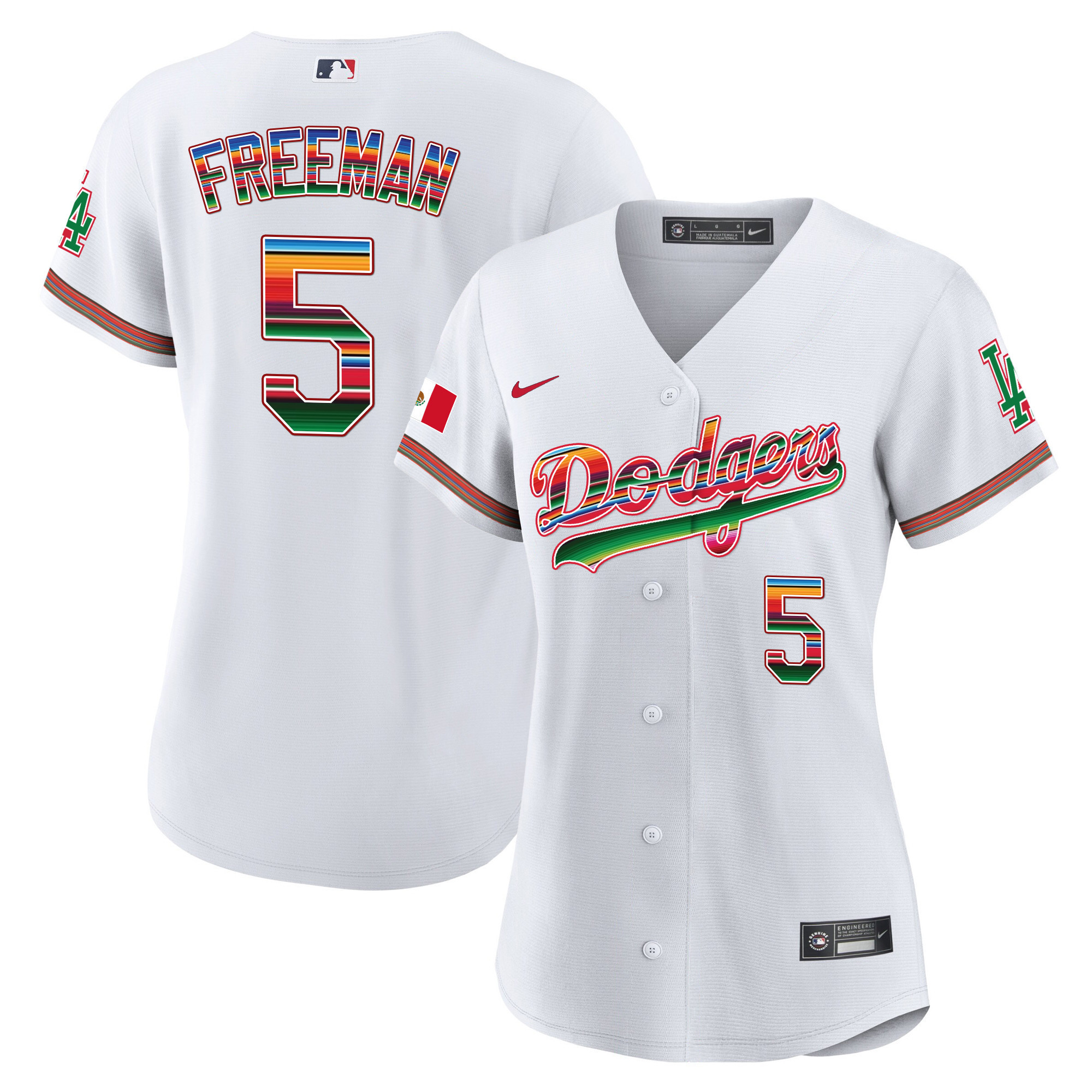 Freddie Freeman Women's Los Angeles Dodgers Mexico Baseball Limited White Jersey - All Stitched