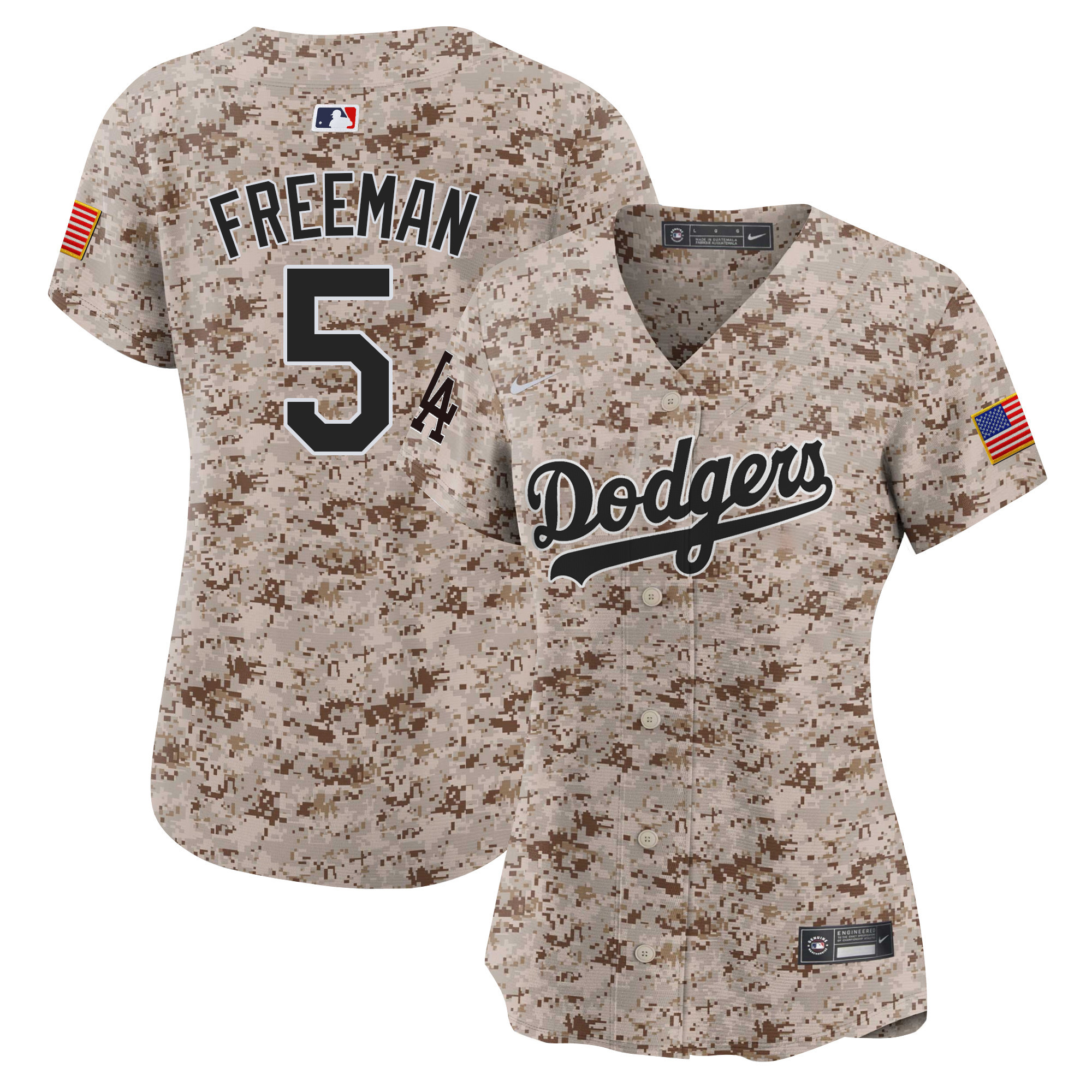 Freddie Freeman Women's Los Angeles Dodgers USMC Alternate Vapor Premier Limited Desert Jersey - All Stitched
