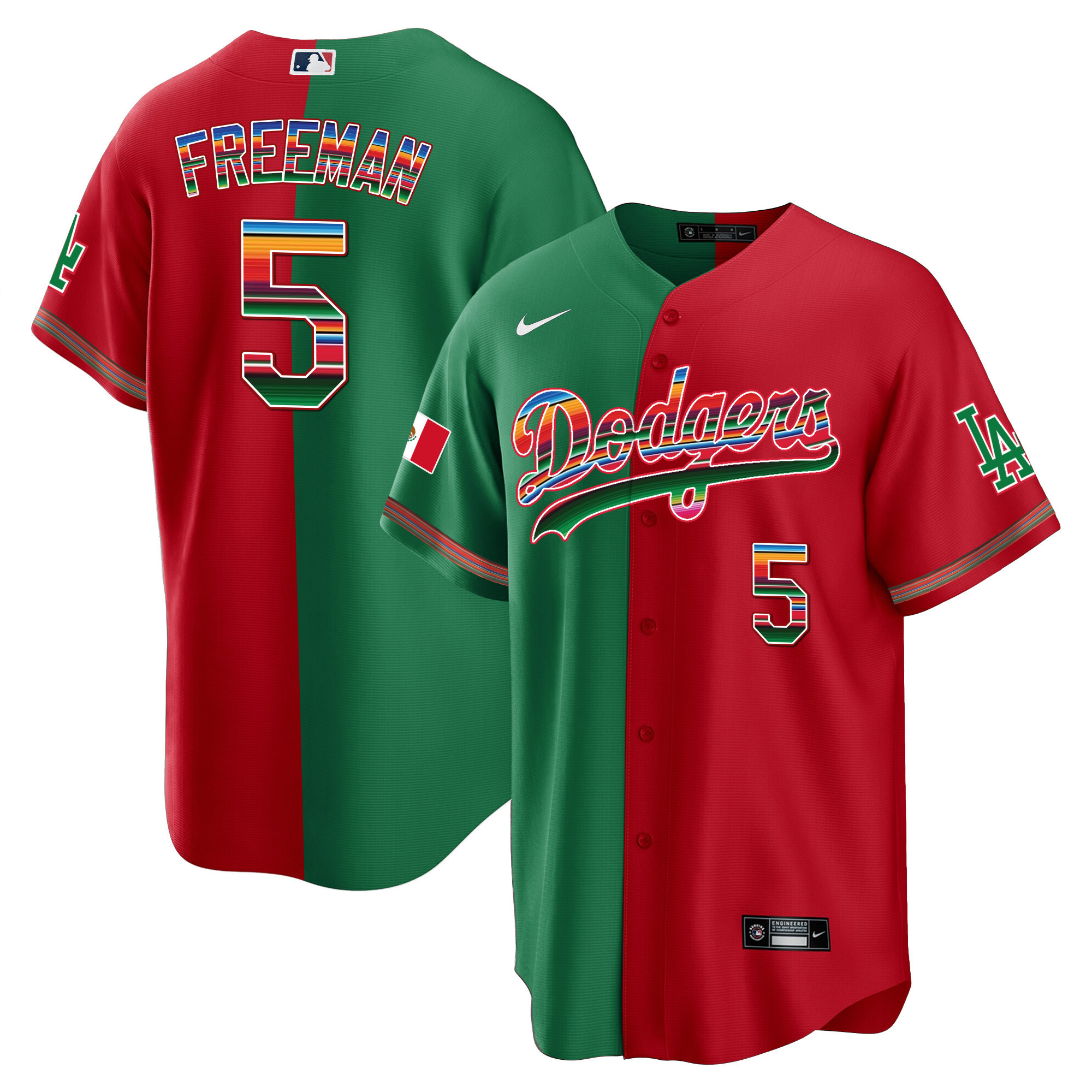 Freddie Freeman Youth's Los Angeles Dodgers Mexico Cool Base Limited Split Jersey - All Stitched