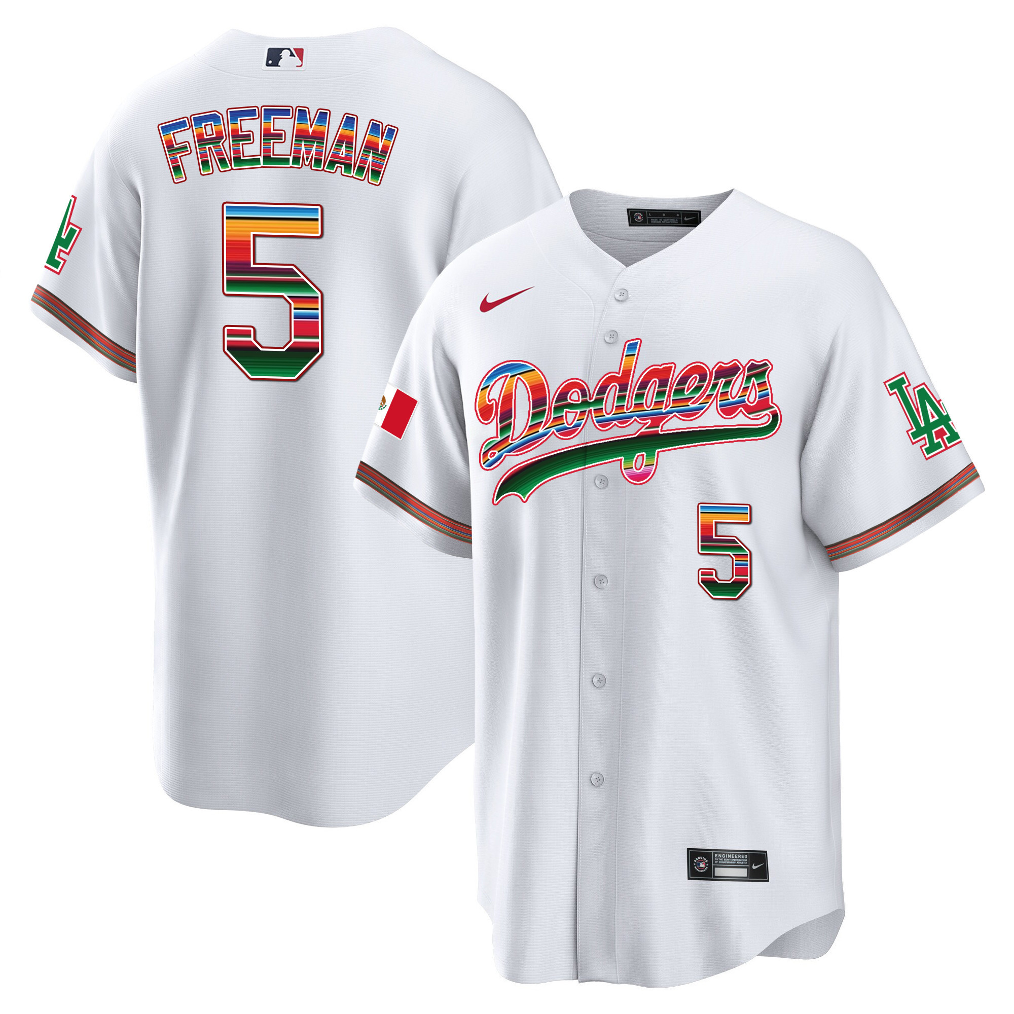 Freddie Freeman Youth's Los Angeles Dodgers Mexico Cool Base Limited White Jersey - All Stitched